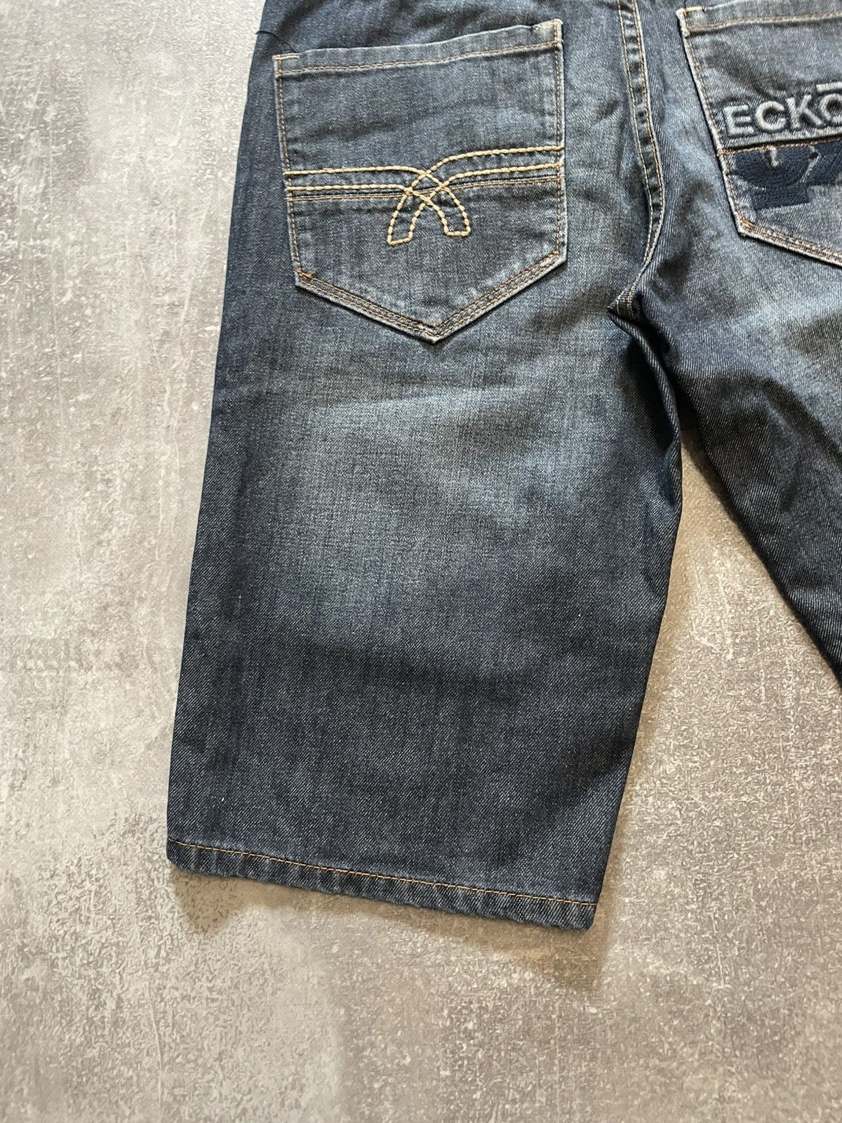Ecko Unltd. × Vintage Vintage Ecko Unltd. Embroidered Logo Rap Denim Shorts Size US 30 / EU 46 - 13 Thumbnail
