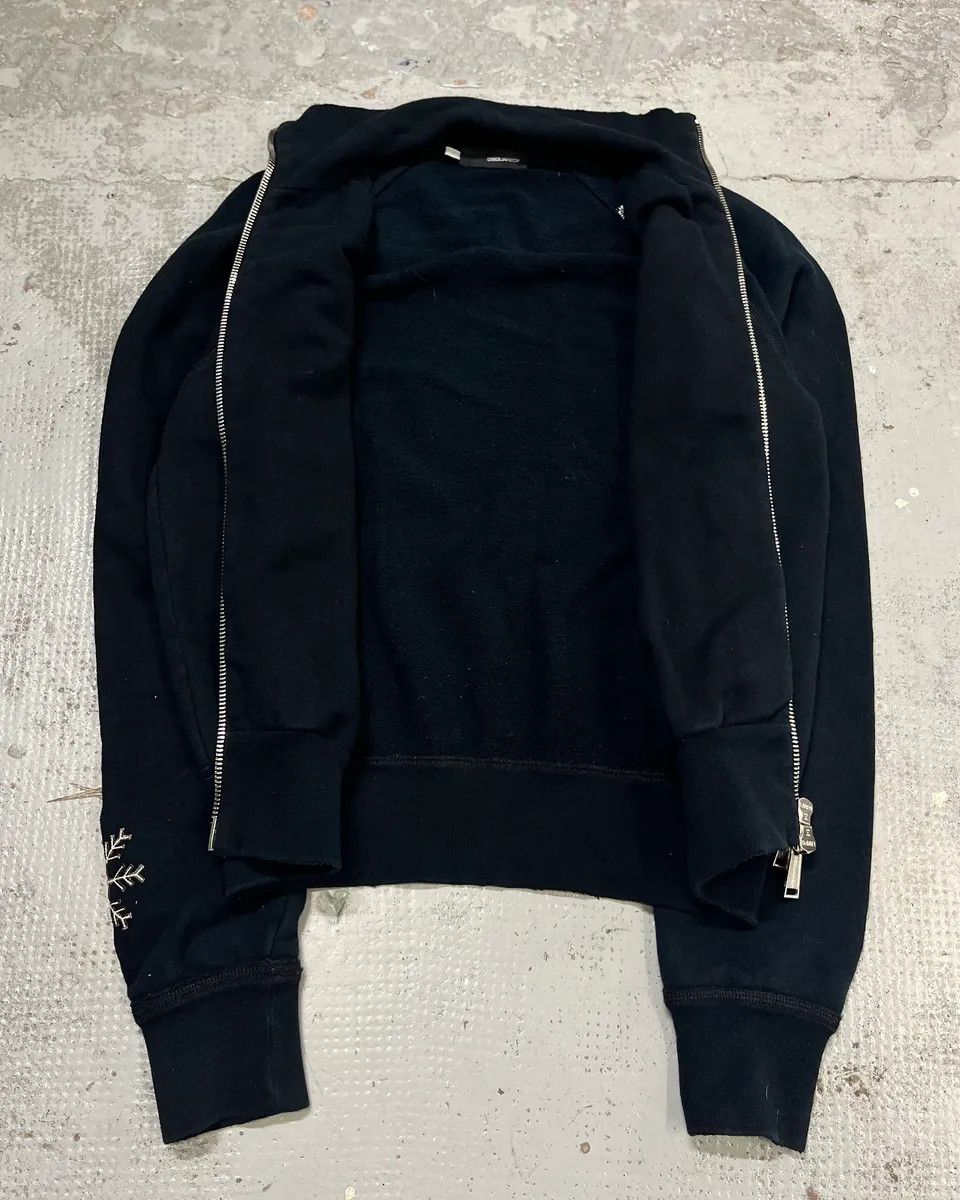 Dsquared2 2000s Dsquared2 Black Flakes Patches Zip-up Sweater Size US M / EU 48-50 / 2 - 8 Thumbnail