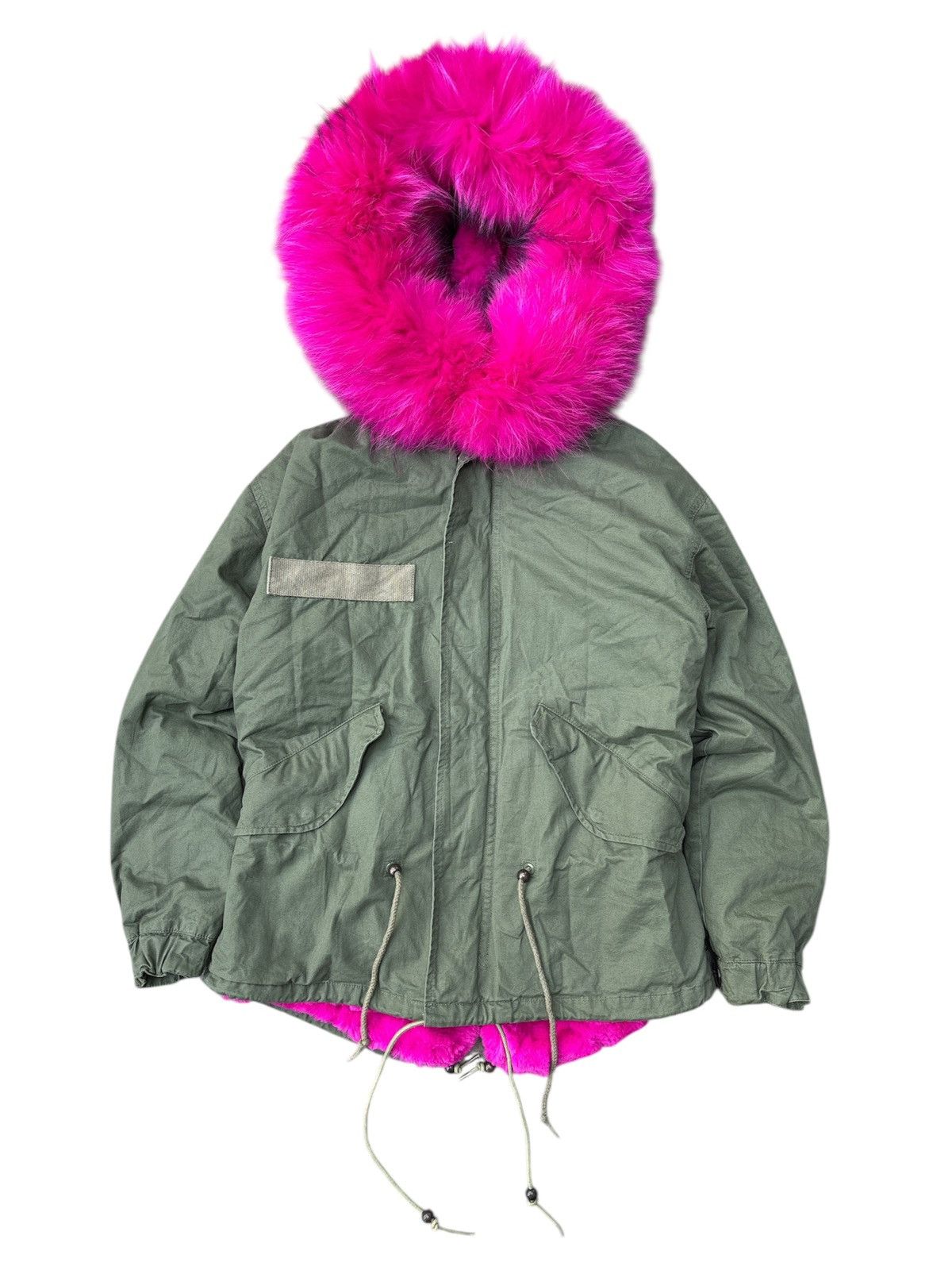 MR & MRS ITALY Fox Fur Hooded Bomber Jacket Size US S / EU 44-46 / 1 - 1 Thumbnail