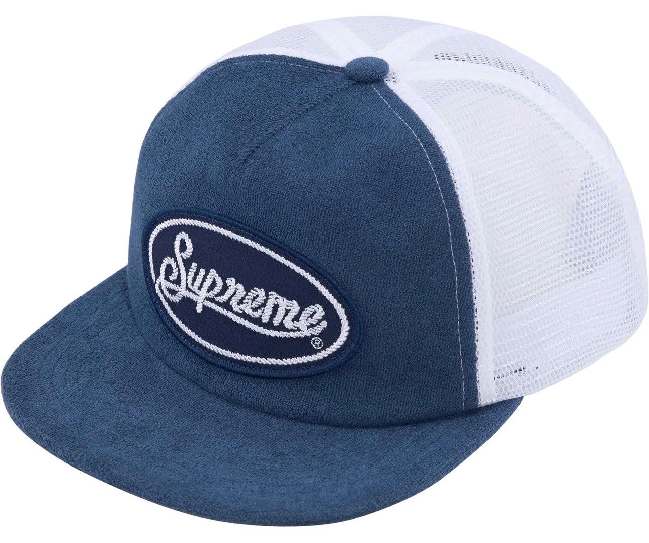 image of Supreme Terry Mesh Back 6-Panel in Blue, Men's