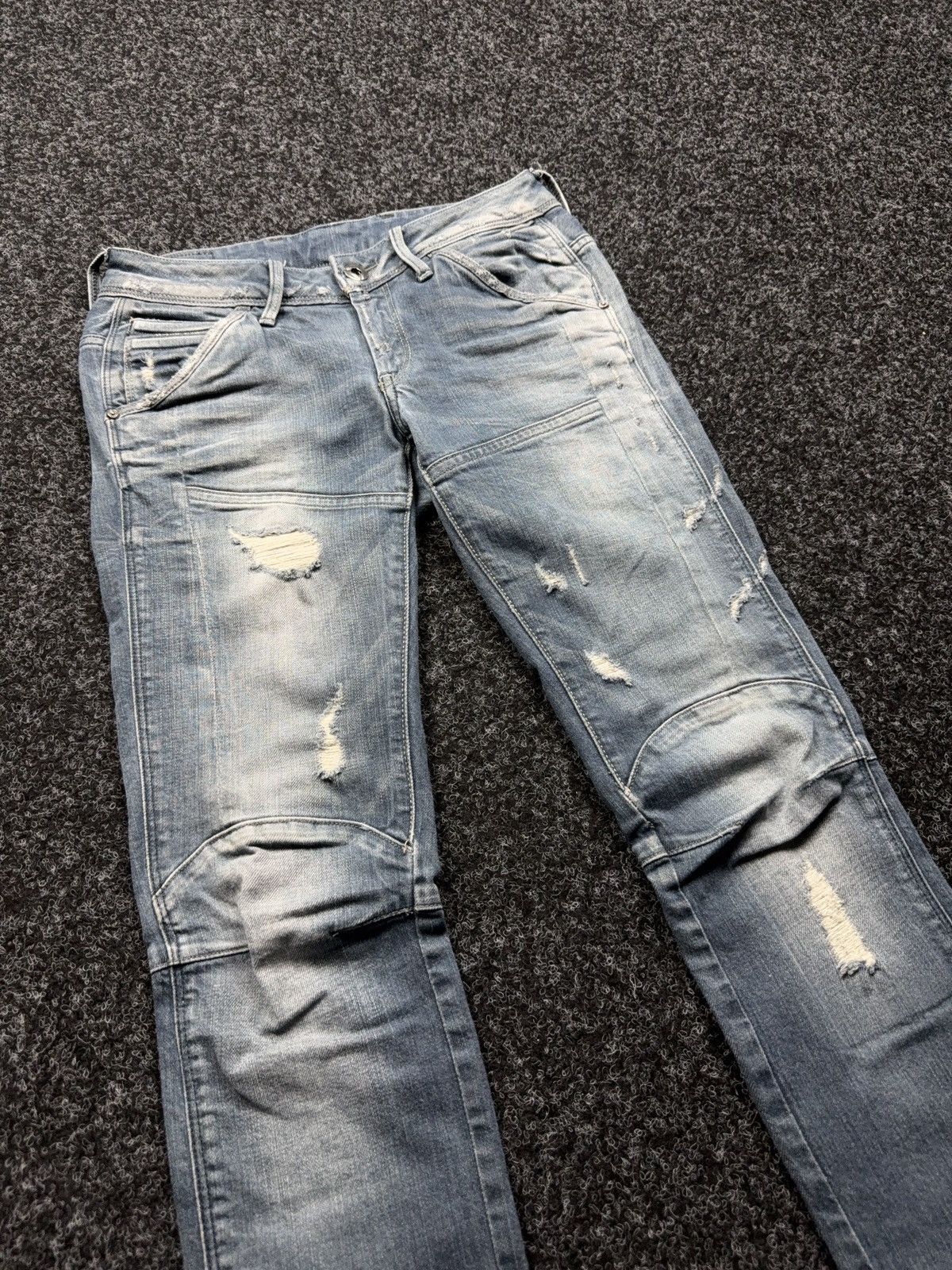G-Star G-Star RAW Avant Garde Rock Punk 3D Distressed Biker Jeans Size 27" / US 4 / IT 40 - 6 Thumbnail