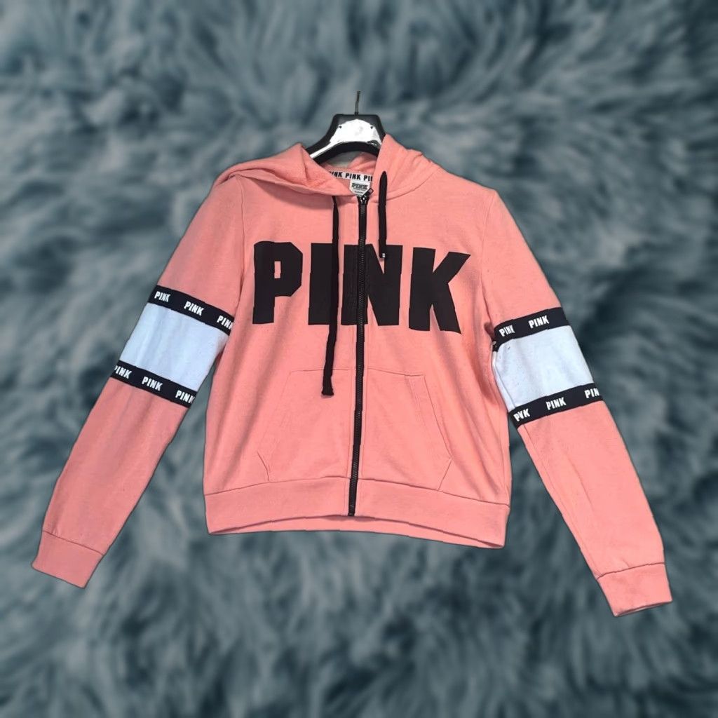 Victoria's Secret Victoria's Secret PINK Hoodie Womens M Zip Up Pink See Pics 2000s Y2k Size M / US 6-8 / IT 42-44 - 1 Thumbnail
