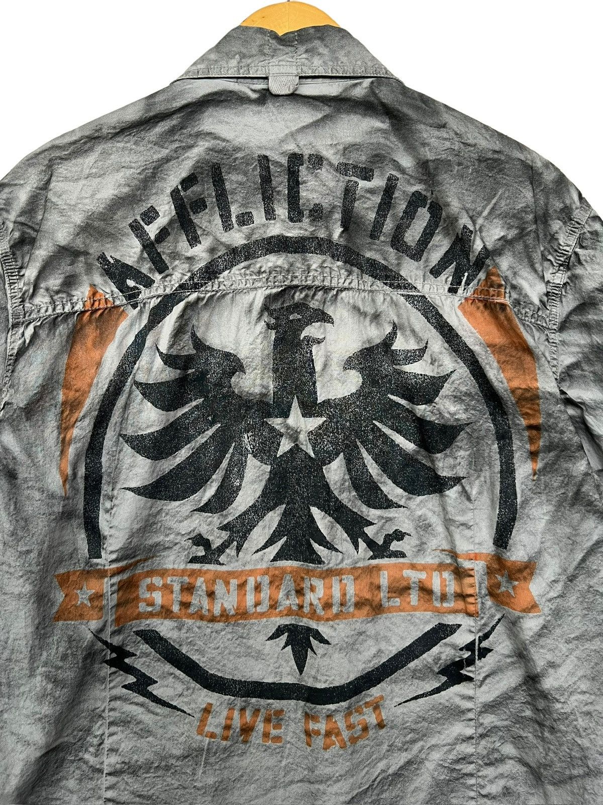 Affliction Affliction Bones Allover Backhit Goth Punk Button Up Shirt Size US XL / EU 56 / 4 - 5 Thumbnail