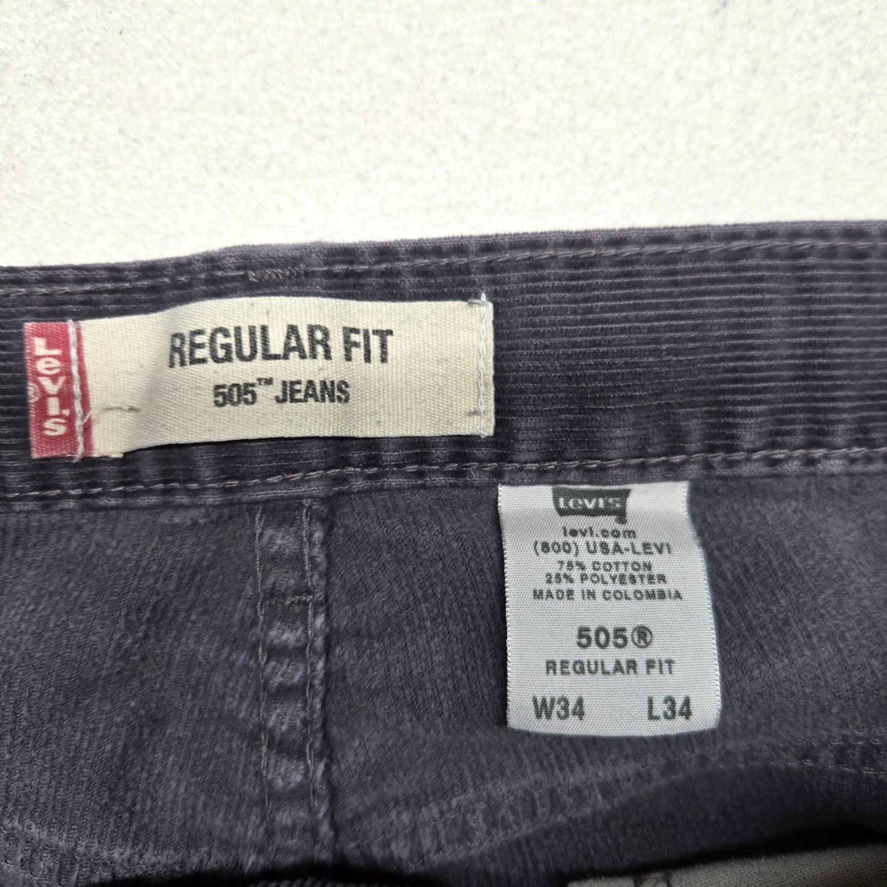 Levi's Levi's 505 Regular Fit Black Denim Jeans Adult Men's 34 x 34 Size US 34 / EU 50 - 3 Thumbnail