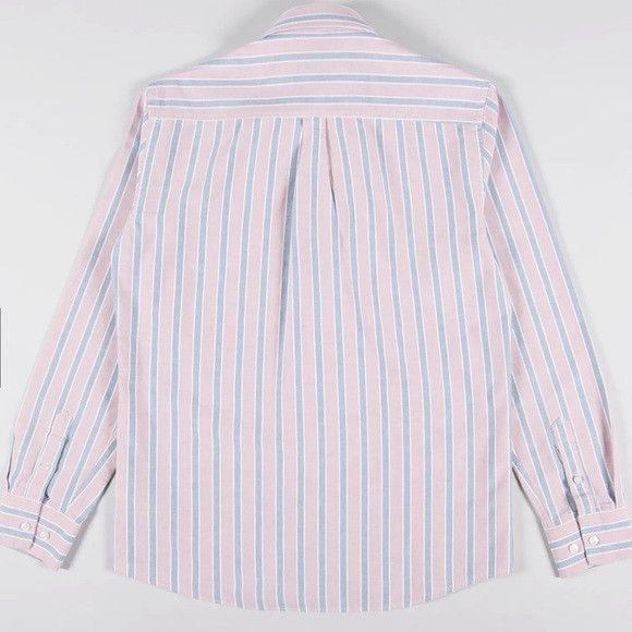 Armor-Lux Armor Lux Pink and Blue Striped Casual Button Down Shirt Size US M / EU 48-50 / 2 - 3 Thumbnail