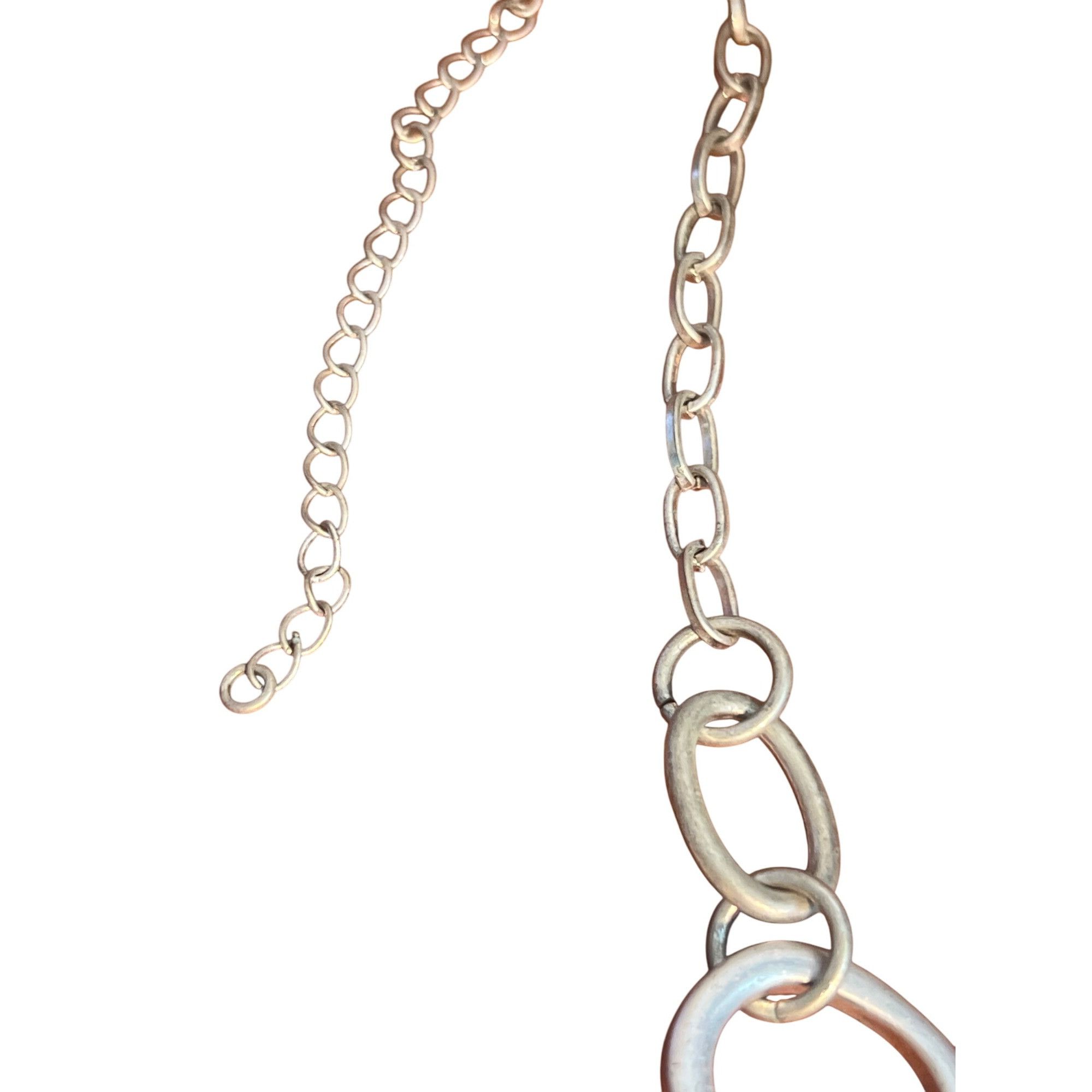Other Silver Tone Statement Necklace Adjustable Chain Abstract Ova Size ONE SIZE - 3 Thumbnail