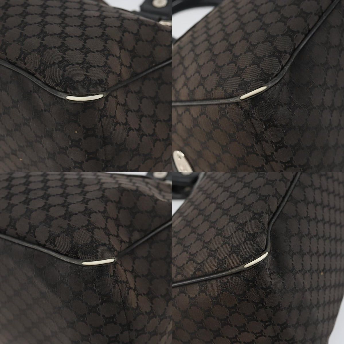 Celine CELINE Macadam Canvas Boogie Hand Bag Dark Brown Black Size ONE SIZE - 10 Thumbnail