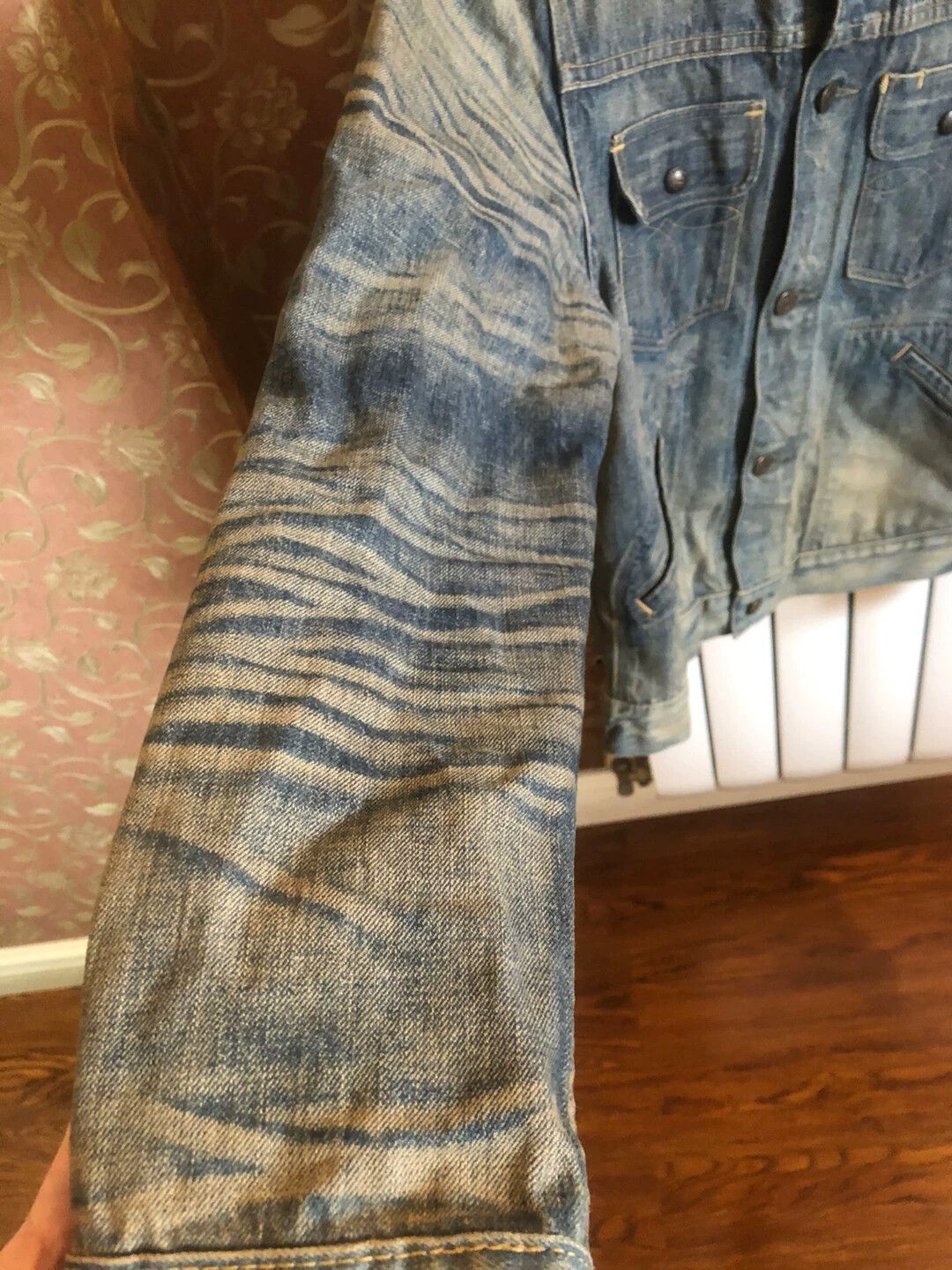RRL Ralph Lauren RRL Yellow Mud Wash Stiff Denim Jacket No Patches USA S Size US S / EU 44-46 / 1 - 5 Thumbnail
