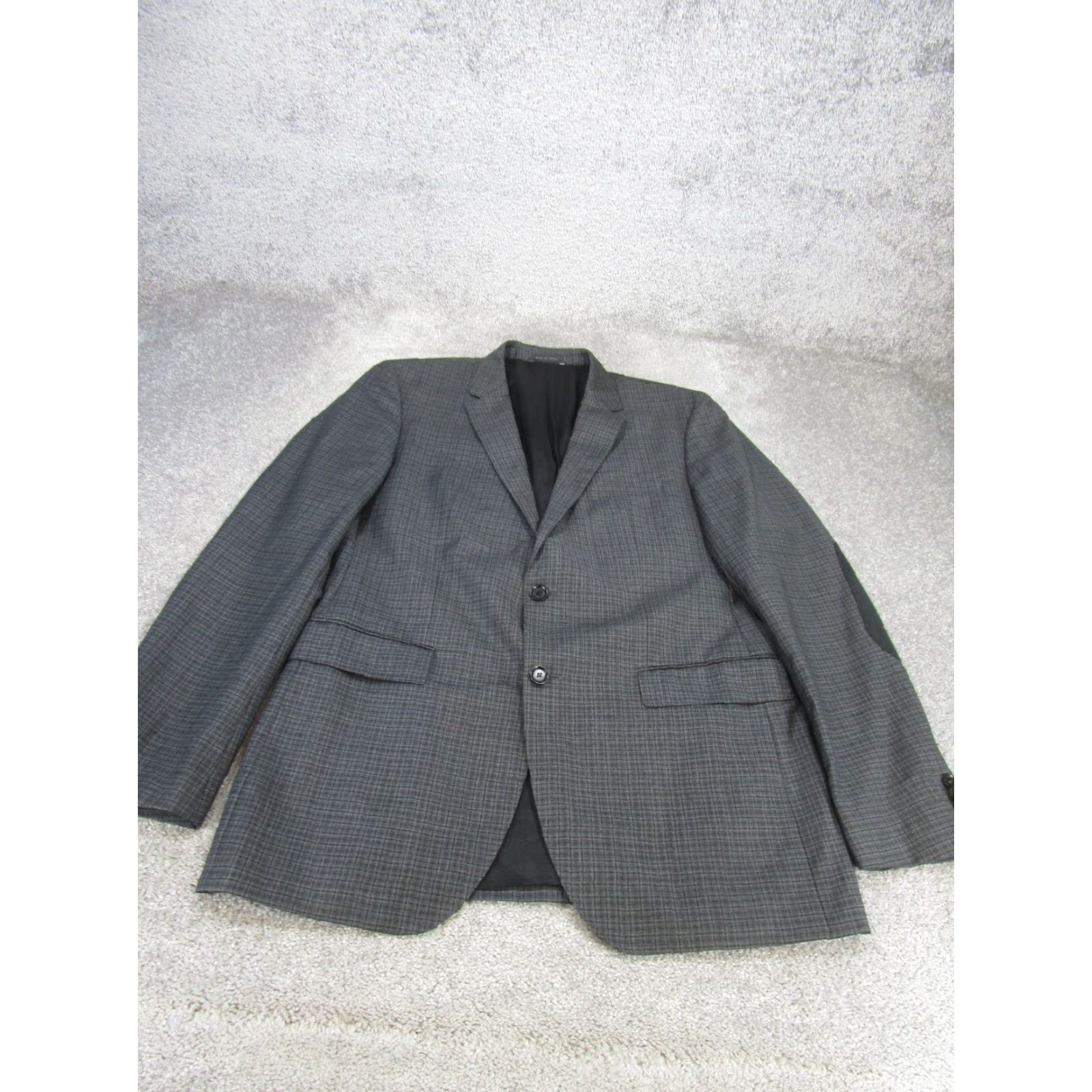 Hugo Boss Hugo Boss Blazer Mens 42 Long Gray Wool Plaid Knit Jacket Coat 2 Piece Men Size 42 Gray Mens Size 42R - 2 Thumbnail