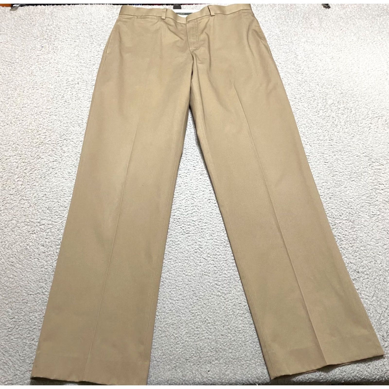 Vintage L.L. Bean Mens Pants Beige Classic Fit Flat Front Mid Rise 34 Inseam Straight 36 Size Regular Pants Mens Beige Size US 36 / EU 52 - 2 Thumbnail