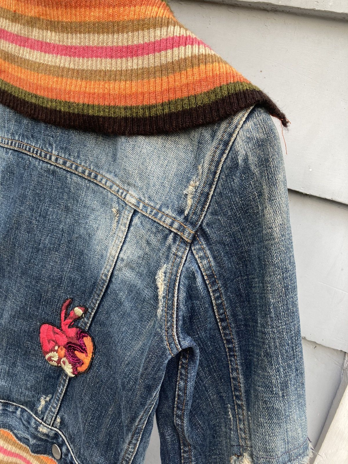 Miss Sixty Miss Sixty 2000’s Italy Denim Distressed Faded Knit Details Size M / US 6-8 / IT 42-44 - 14 Thumbnail