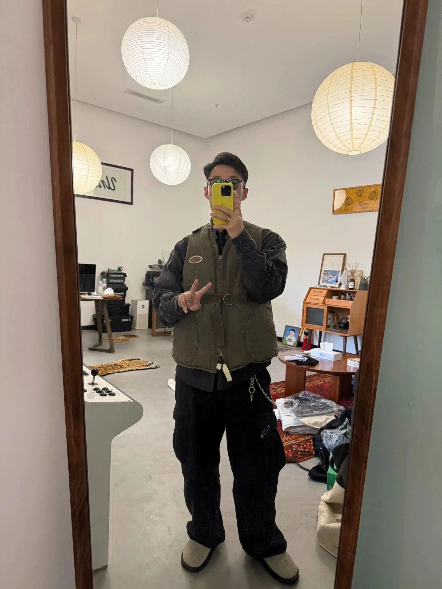 Visvim Green Belted Utility Vest with Pockets - Size M. Size US M / EU 48-50 / 2 - 7 Thumbnail
