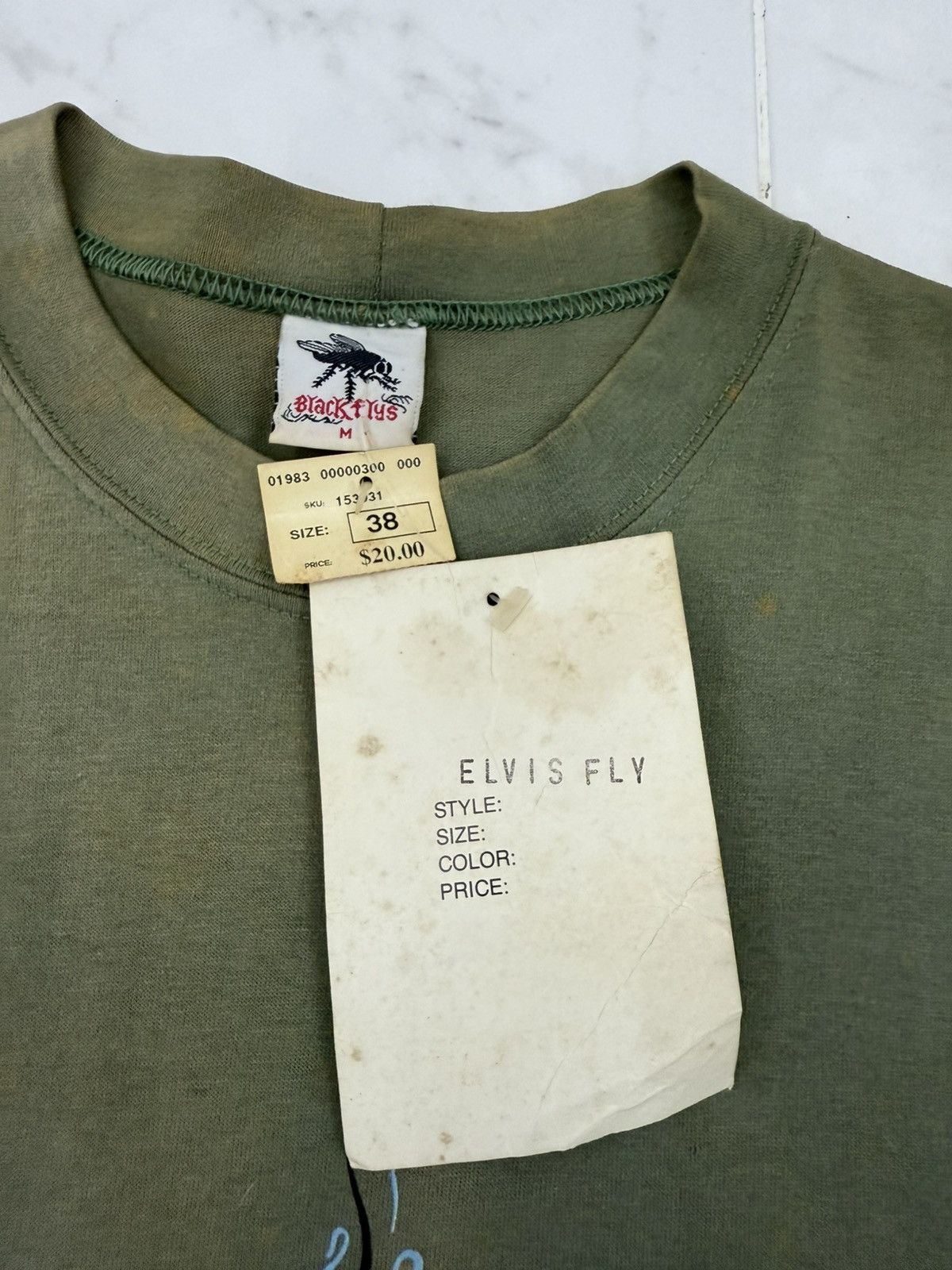 Shorty's Skateboards Vintage RARE 90s BLACK FLYS "Elvis Fly" Elvis Presley Tee Size US L / EU 52-54 / 3 - 6 Thumbnail