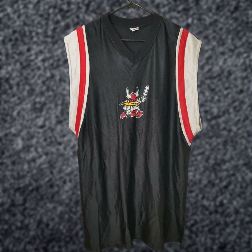 Russell Athletic VINTAGE Russell Athletic Tank Top Basketball Jersey Cartoon Viking Mens XL Black Size US XL / EU 56 / 4 - 1 Thumbnail