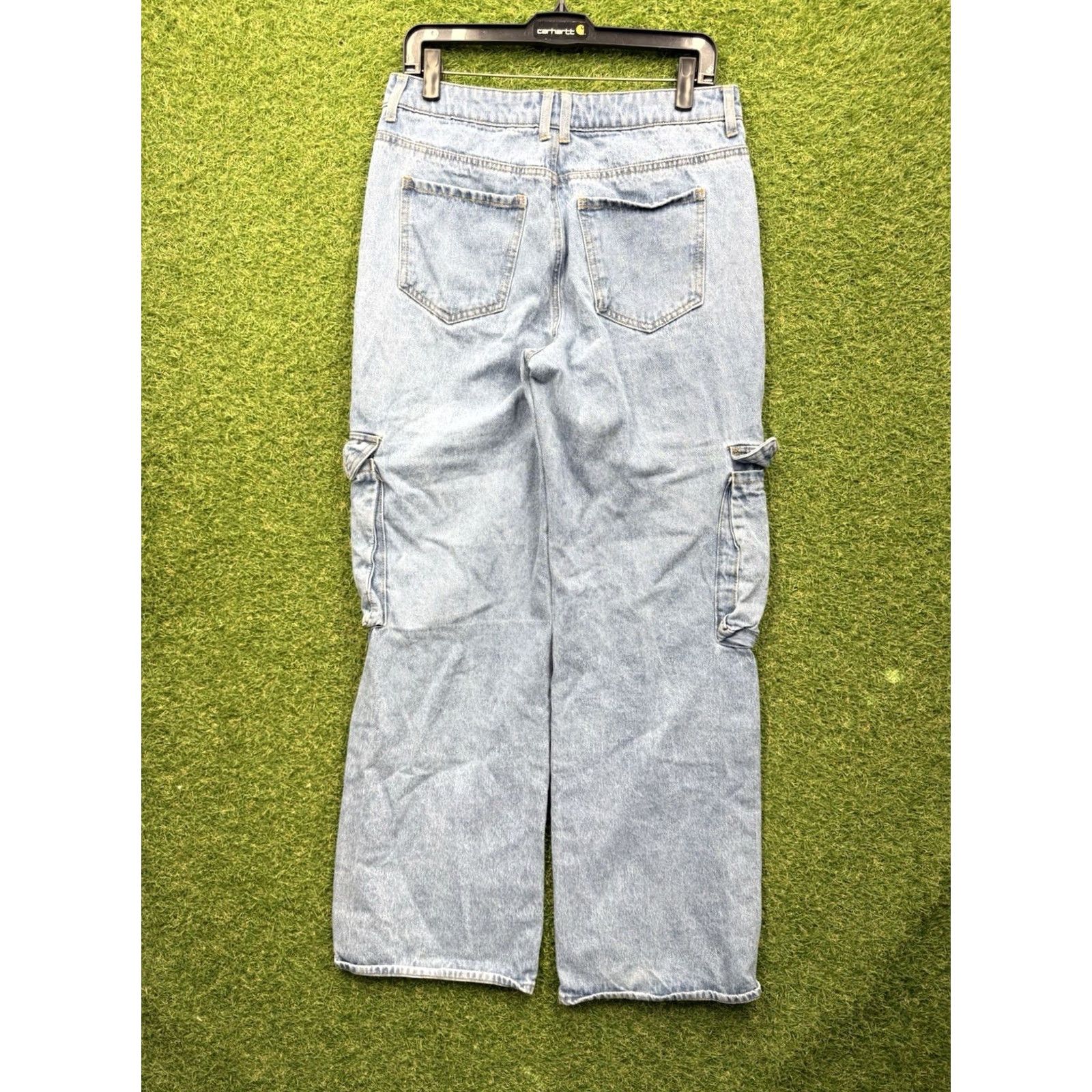 Vintage VINTAGE Banjara Jeans Womens 11/29 Light Wash Denim Wide-Leg 31in 29in Cargo Pocket Y2K Grunge Skater Size 32" / US 10 / IT 46 - 2 Thumbnail