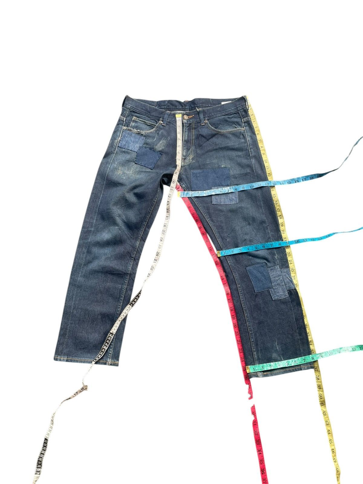 Japanese Brand AVV Homme Selvedge Patched Denim Size US 35 - 13 Thumbnail