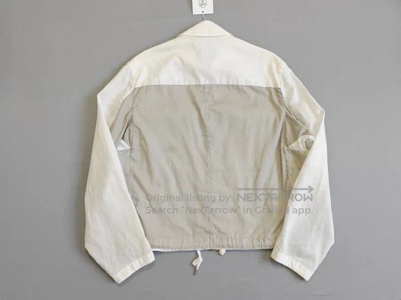 Hermes Jacket shirt jacket, grey and white color block, 10