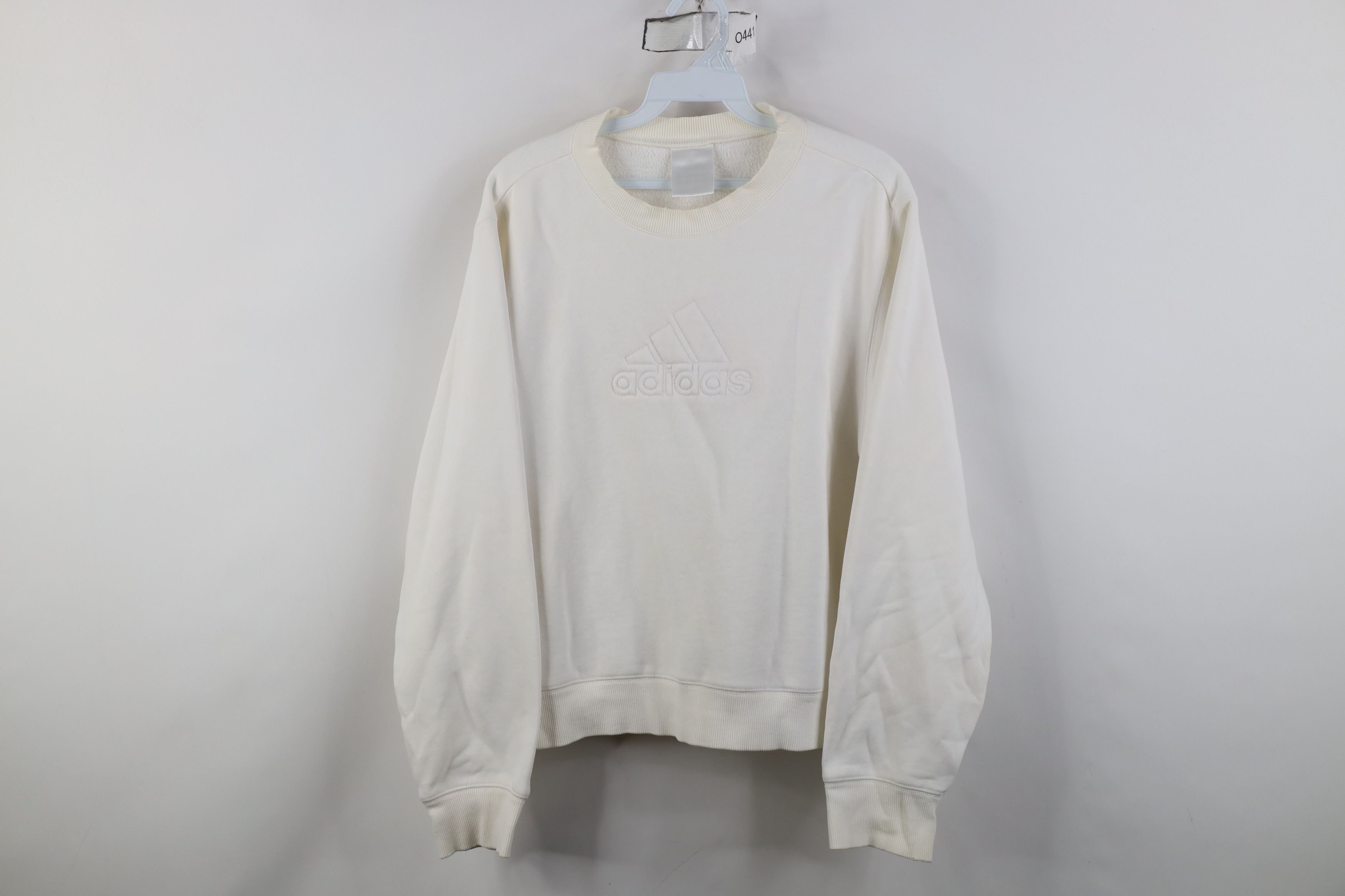 Adidas Vintage 90s Y2K Adidas Babydoll Cropped Sweatshirt White Size L / US 10 / IT 46 - 1 Thumbnail