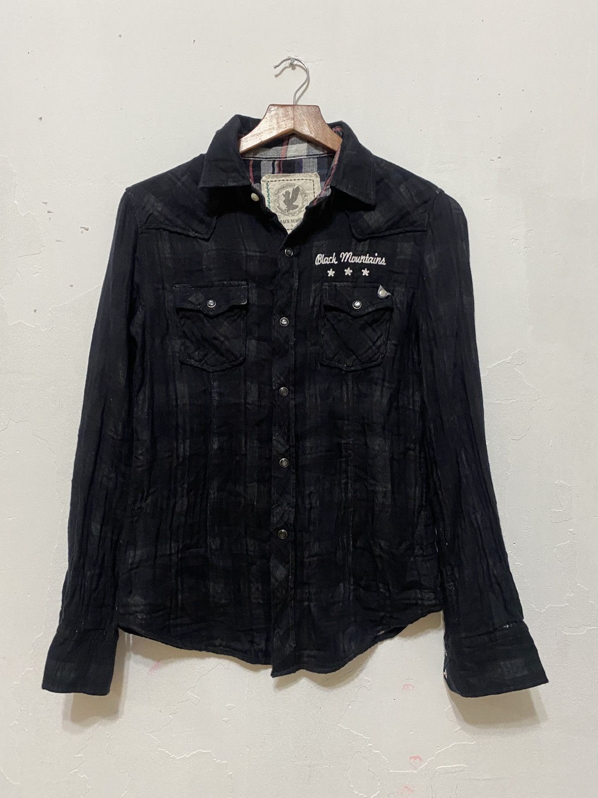 Japanese Brand Vintage Black Mountains Western Shirt – Snap Buttons Size L / US 10 / IT 46 - 1 Thumbnail