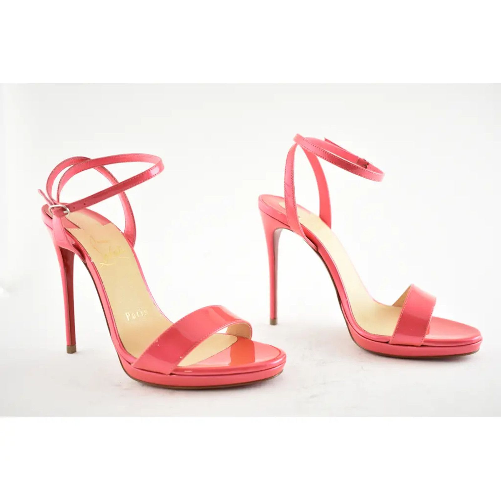 Christian Louboutin Loubi Queen 120 Florida Pink Ankle Strap Sandal Heel Pump 35 Size US 5 / IT 35 - 4 Thumbnail
