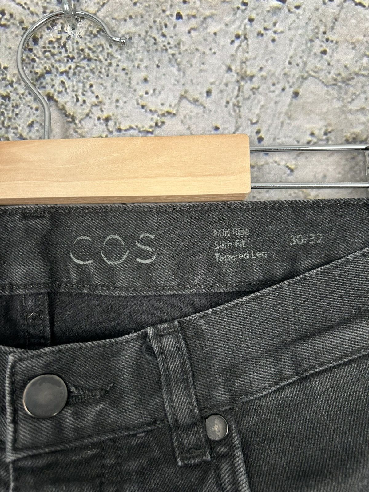 Cos COS Mid Rise Slim Fit Tapered Leg Black Jeans Avant Garde Size US 30 / EU 46 - 6 Thumbnail