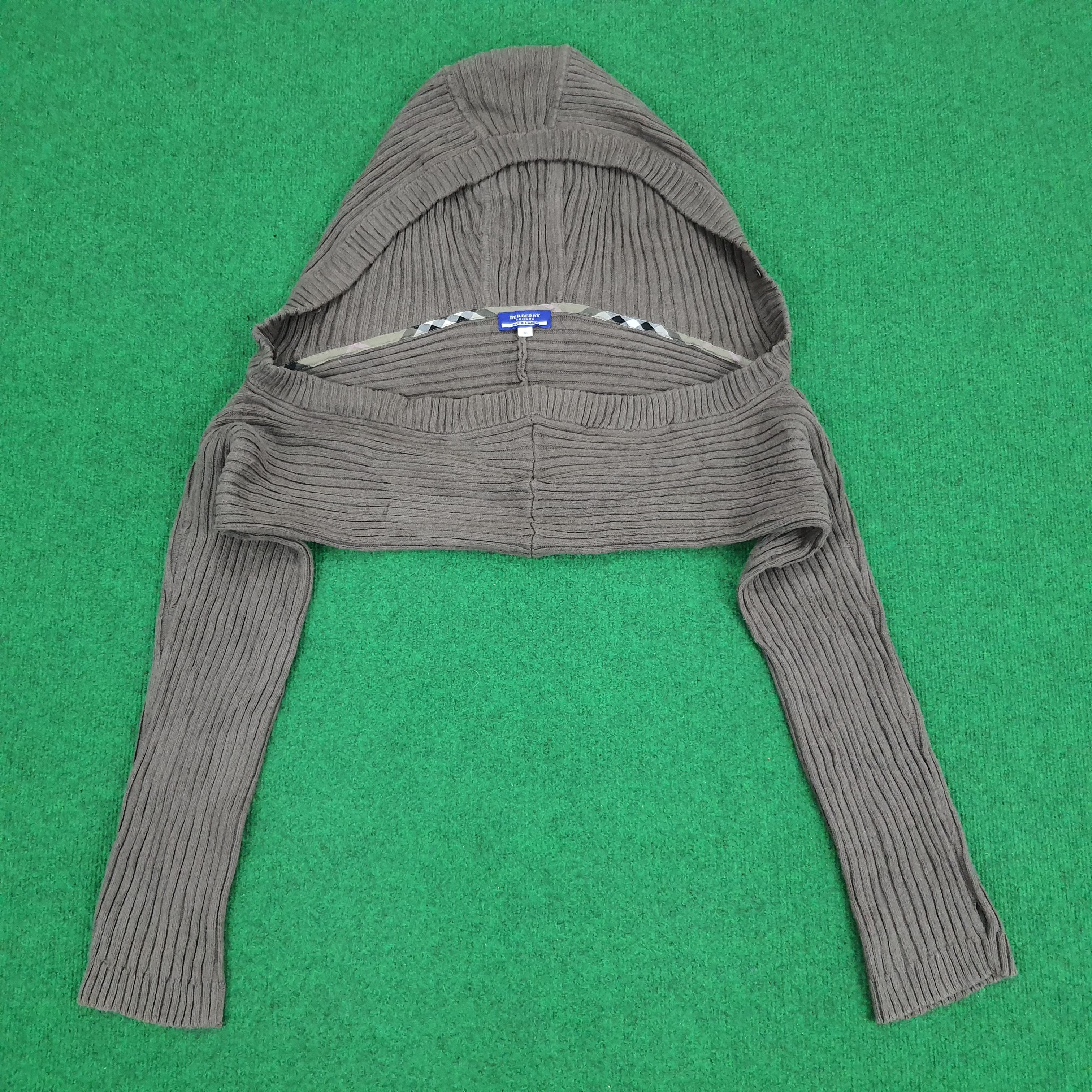Burberry × Vintage Vintage Burberry Blue Label Cropped Sleeve with Hoodie Size S / US 4 / IT 40 - 1 Thumbnail