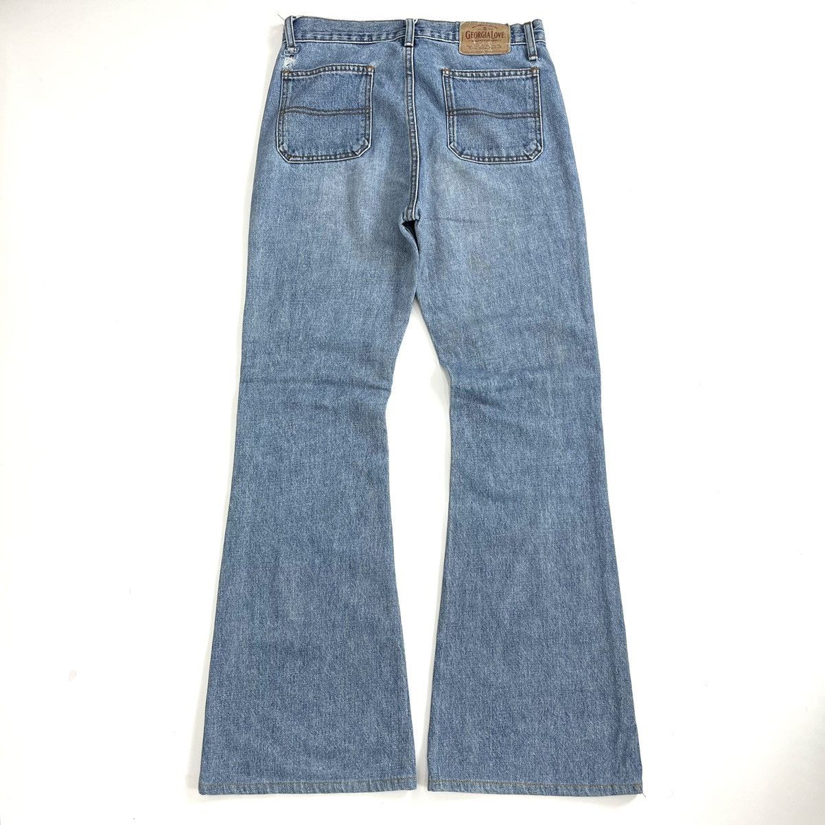 If Six Was Nine × Japanese Brand × Le Grande Bleu (L.G.B.) Y2k Georgia Love Bell Bottons Flared Jeans Bootcut Lgb Goa Size 28" / US 6 / IT 42 - 16 Thumbnail