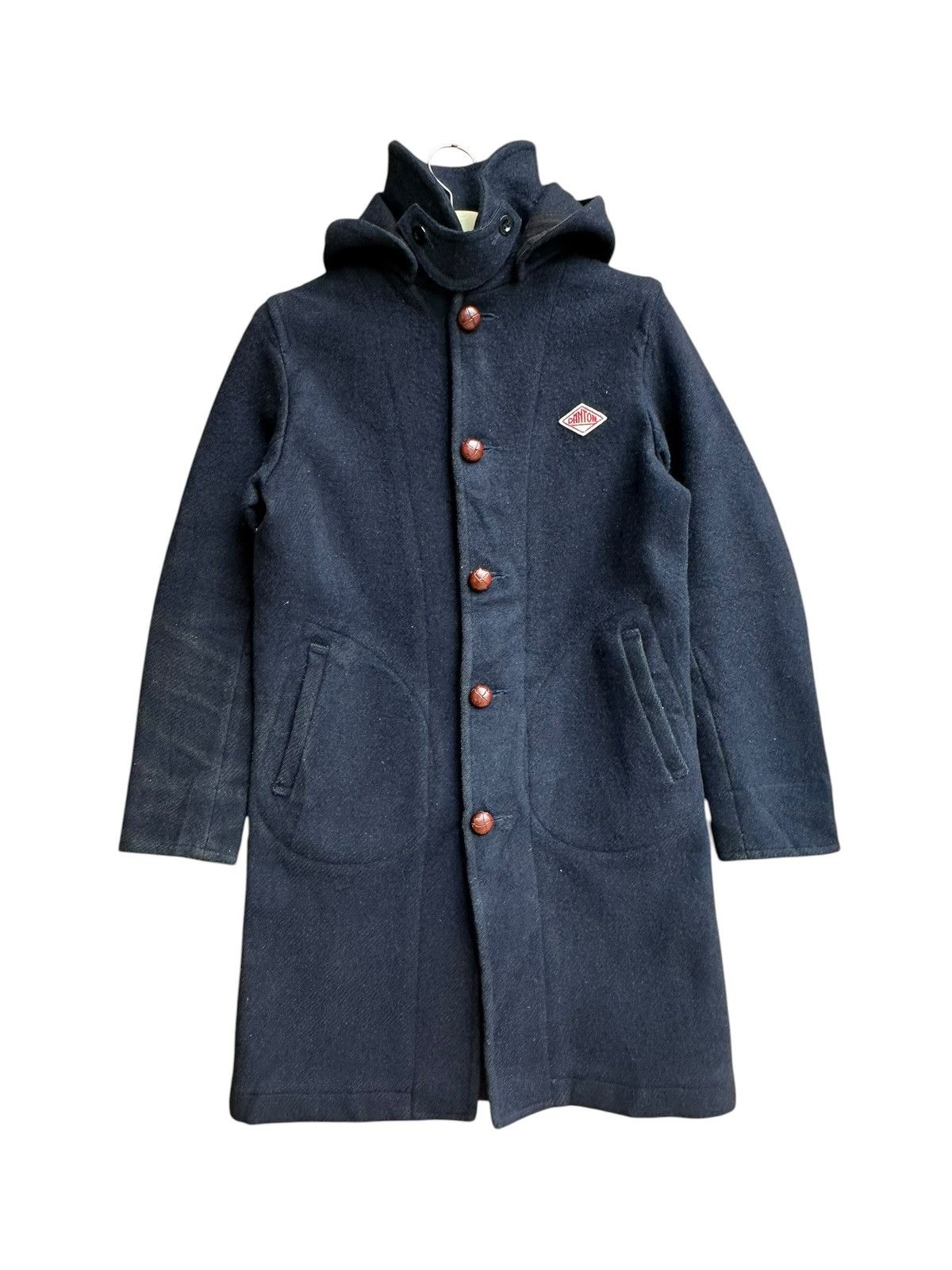 Danton Danton Wool Hooded Coat Navy Workwear Jacket Chore Style Size S / US 4 / IT 40 - 1 Thumbnail