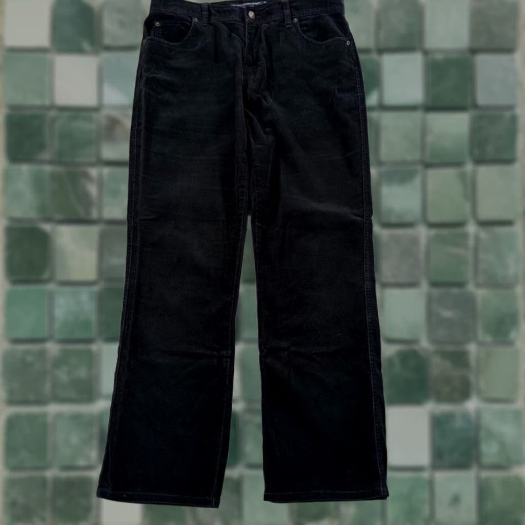 Polo Ralph Lauren VINTAGE Ralph Lauren Sport Pants Women 12 Black Corduroy Straight Leg Dress Pants 90s Women Mens Women? Size 34" / US 12 / IT 48 - 1 Thumbnail