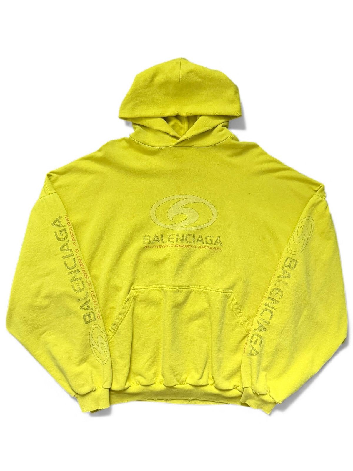 Balenciaga Distressed Surfer Logo Hoodie