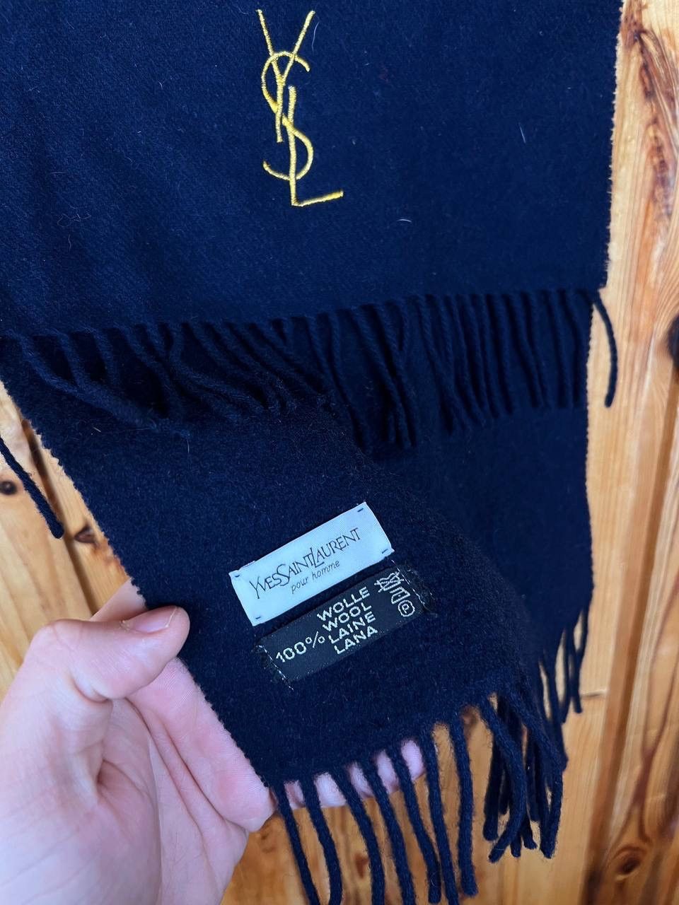 Yves Saint Laurent YSL Scarf Wool Yves Saint Laurent 100% wool navy blue 2000’s Size ONE SIZE - 2 Thumbnail