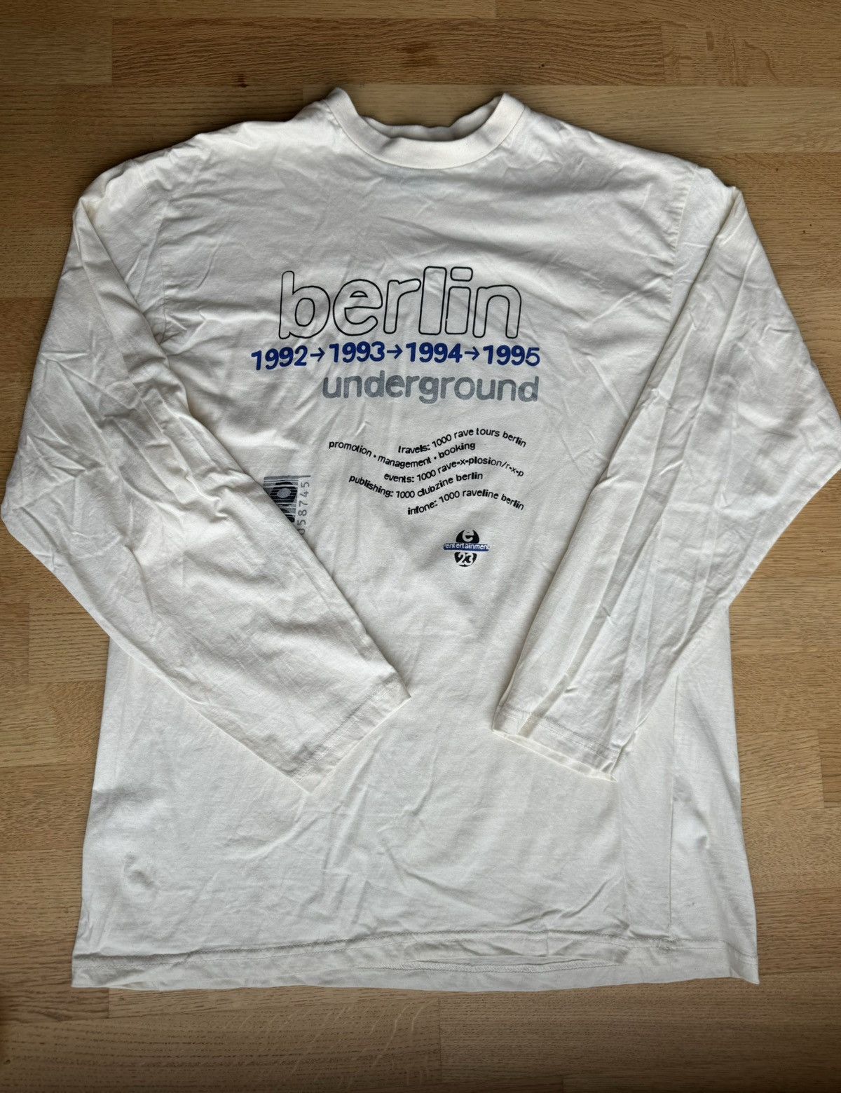 Vintage VTG 1995 PASH Berlin Underground Techno Longsleeve 1000 Size US L / EU 52-54 / 3 - 2 Thumbnail