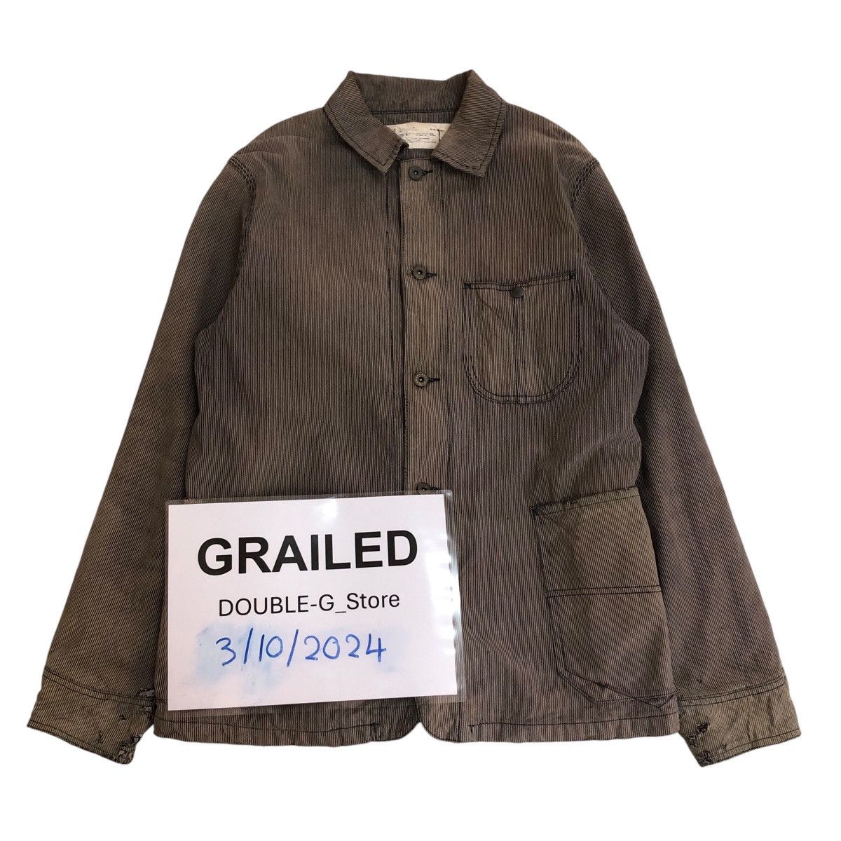 Japanese Brand 📌Vintage Hickory Chore Jacket Big Bill Stripe Issey Miyake Size US L / EU 52-54 / 3 - 1 Thumbnail