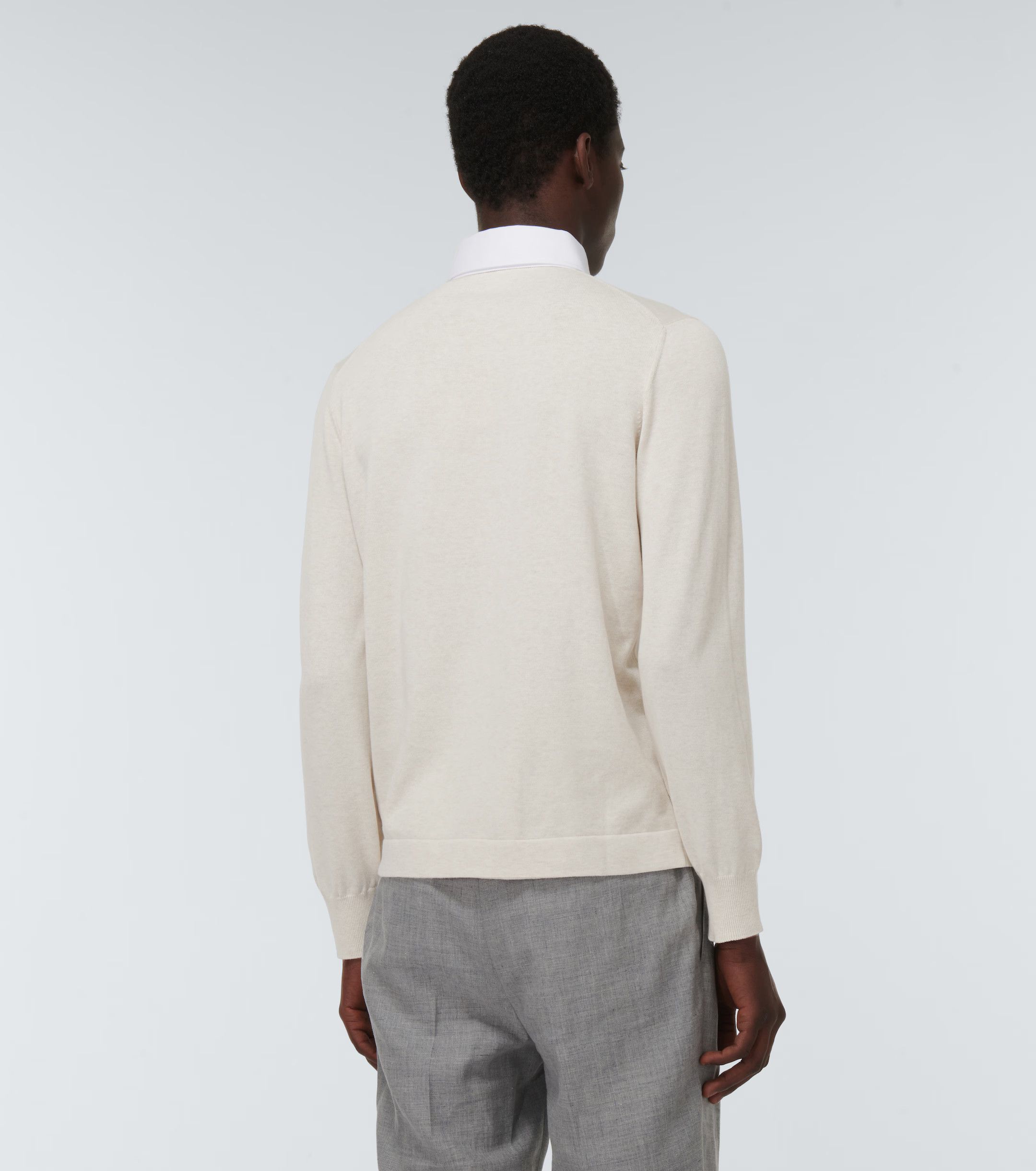 Brunello Cucinelli o1mle0624 Polo Shirt in Cream Size US XXL / EU 58 / 5 - 4 Thumbnail