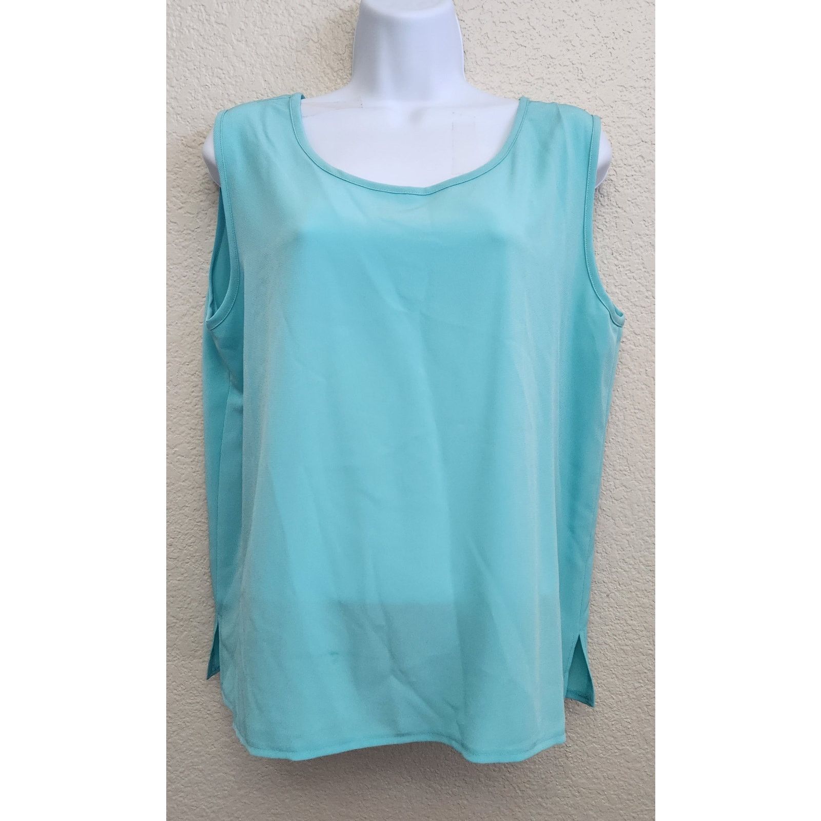 Other Da-Rue Petite Draper's & Damon's Teal Sleeveless Top 16P Size XXL / US 16-18 / IT 52-54 - 1 Thumbnail