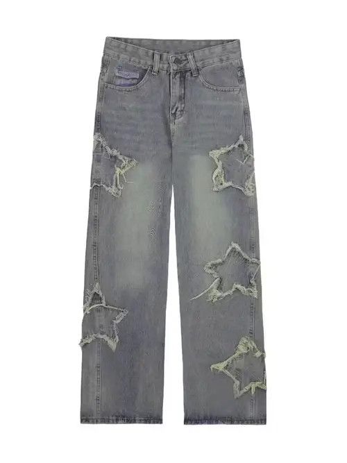 Korean Style Hip Hop Straight Denim Boyfriend Jeans