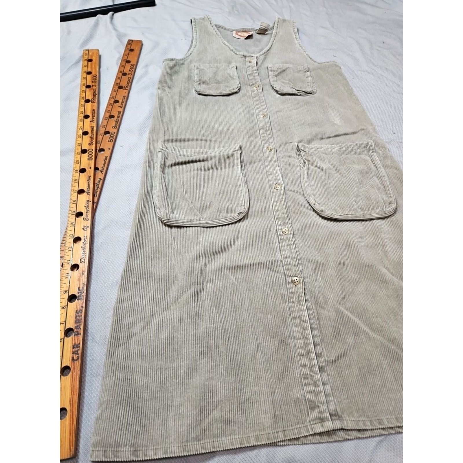 Banana Republic VINTAGE Banana Republic Dress Womens Medium 12 Beige Corduroy 80s Safari Tag Dress Size XL / US 12-14 / IT 48-50 - 4 Thumbnail