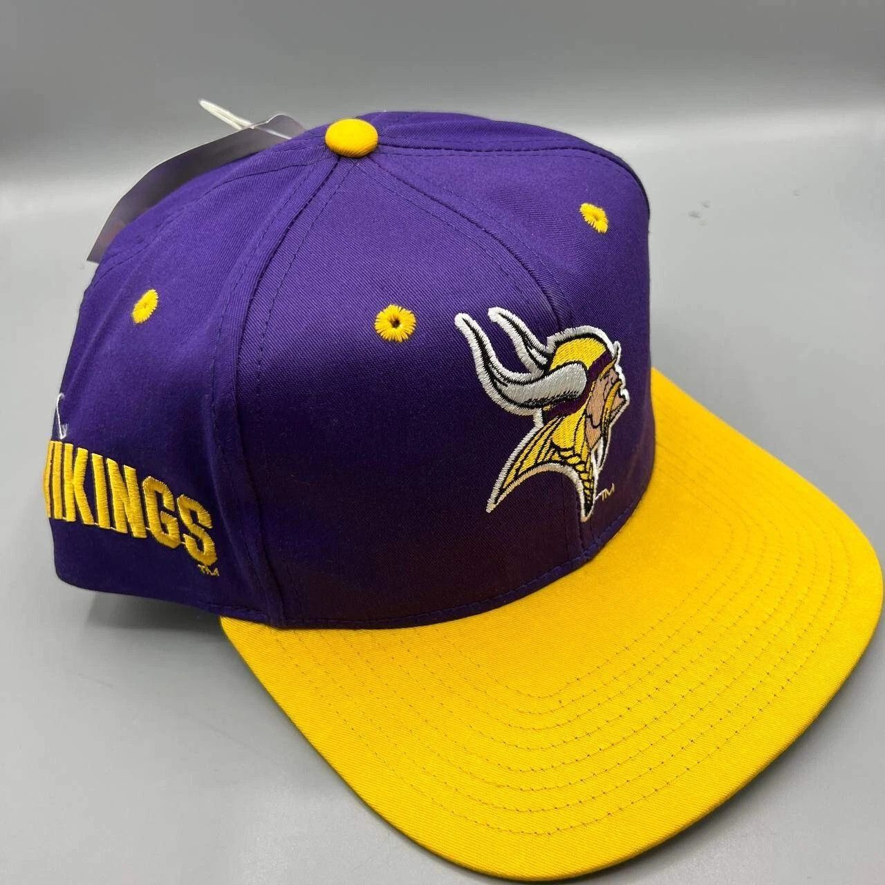 NFL × Vintage Minnesota Vikings Hat Men Purple Yellow Eastport Snap Back Size ONE SIZE - 6 Thumbnail