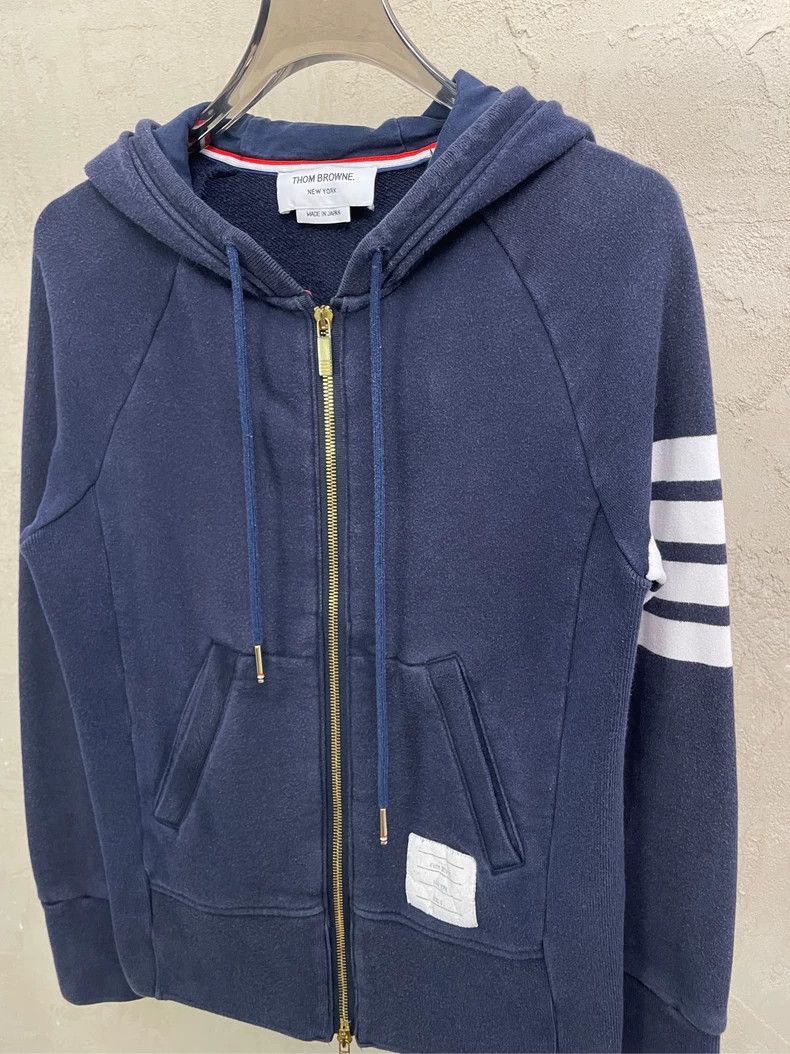 Thom Browne Thom browne Dark blue four-striped zipper jacket 2504-Nexta Size US XS / EU 42 / 0 - 3 Thumbnail