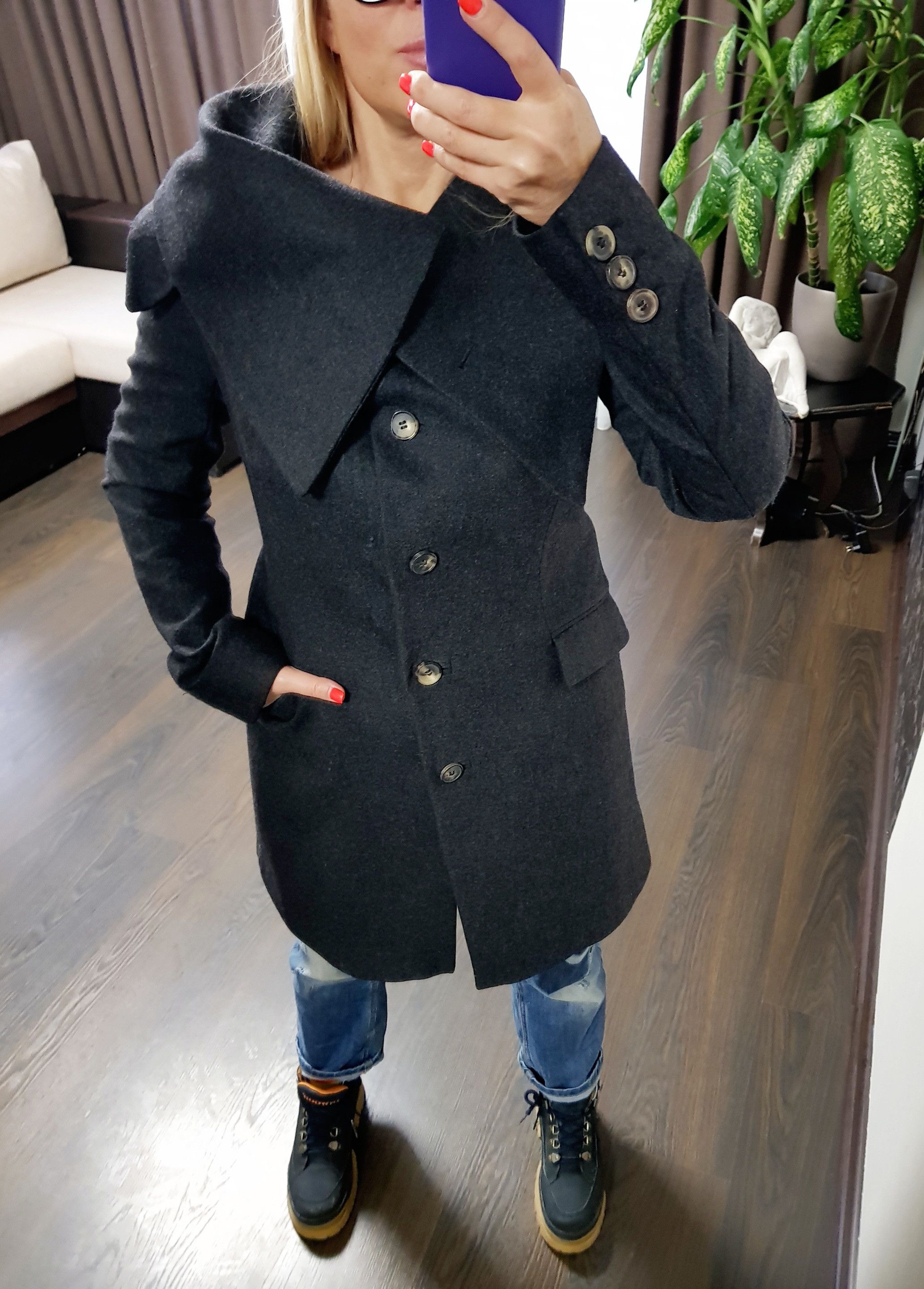 Allsaints Allsaints Oversize asymmetrical collar coat Size S / US 4 / IT 40 - 4 Thumbnail