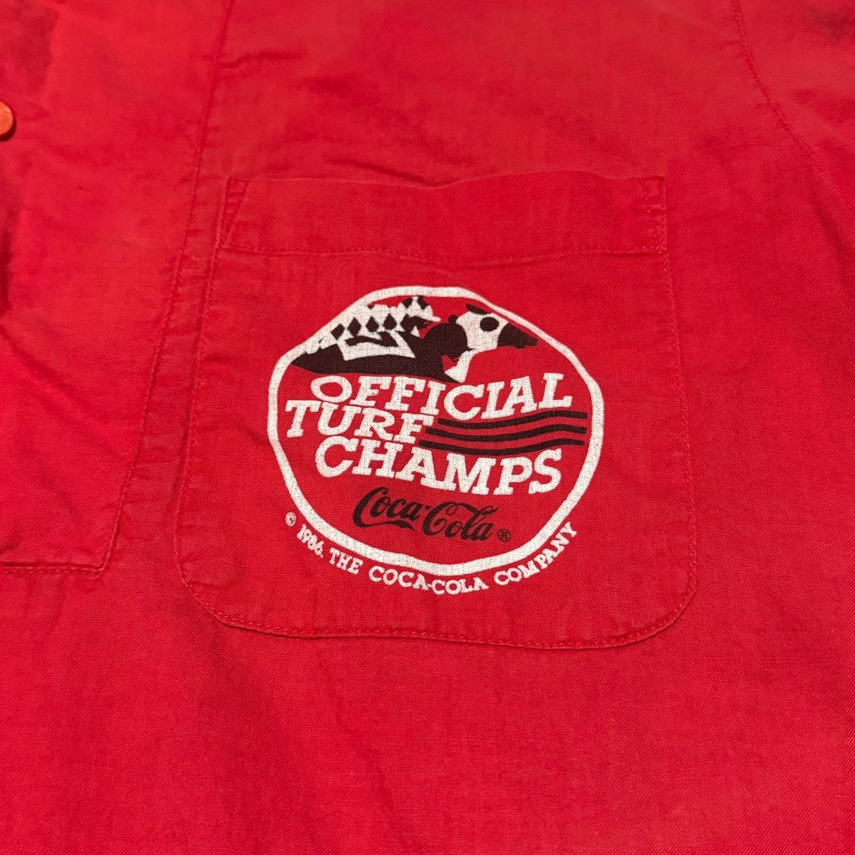 Coca Cola × Vintage 1985 Coca Cola Official Turf Champs Logo Snap Shirt Adult M Size US M / EU 48-50 / 2 - 7 Thumbnail