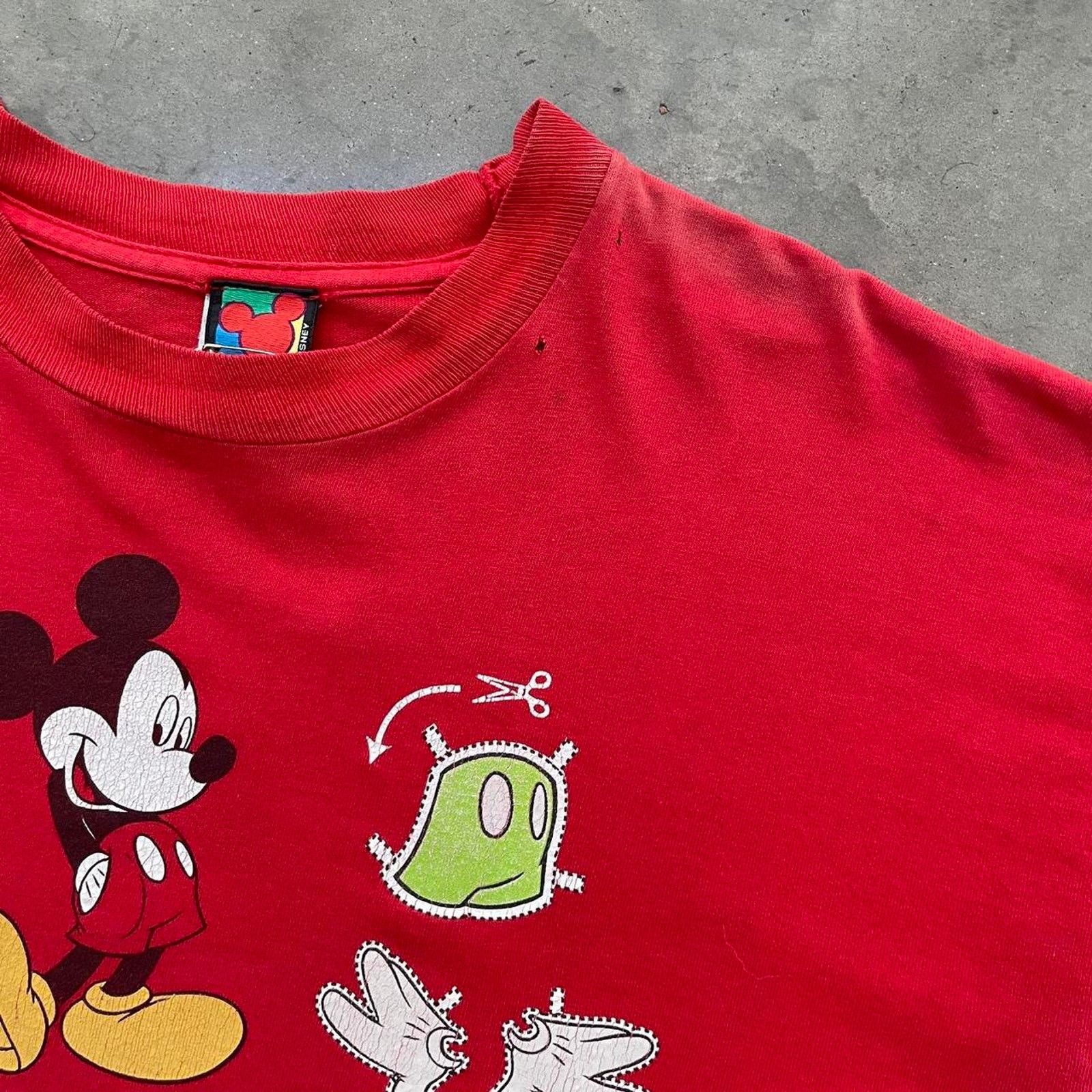 Mickey Unlimited Vintage 90s Disney Mickey Mouse Red T-shirt Size US XL / EU 56 / 4 - 4 Thumbnail