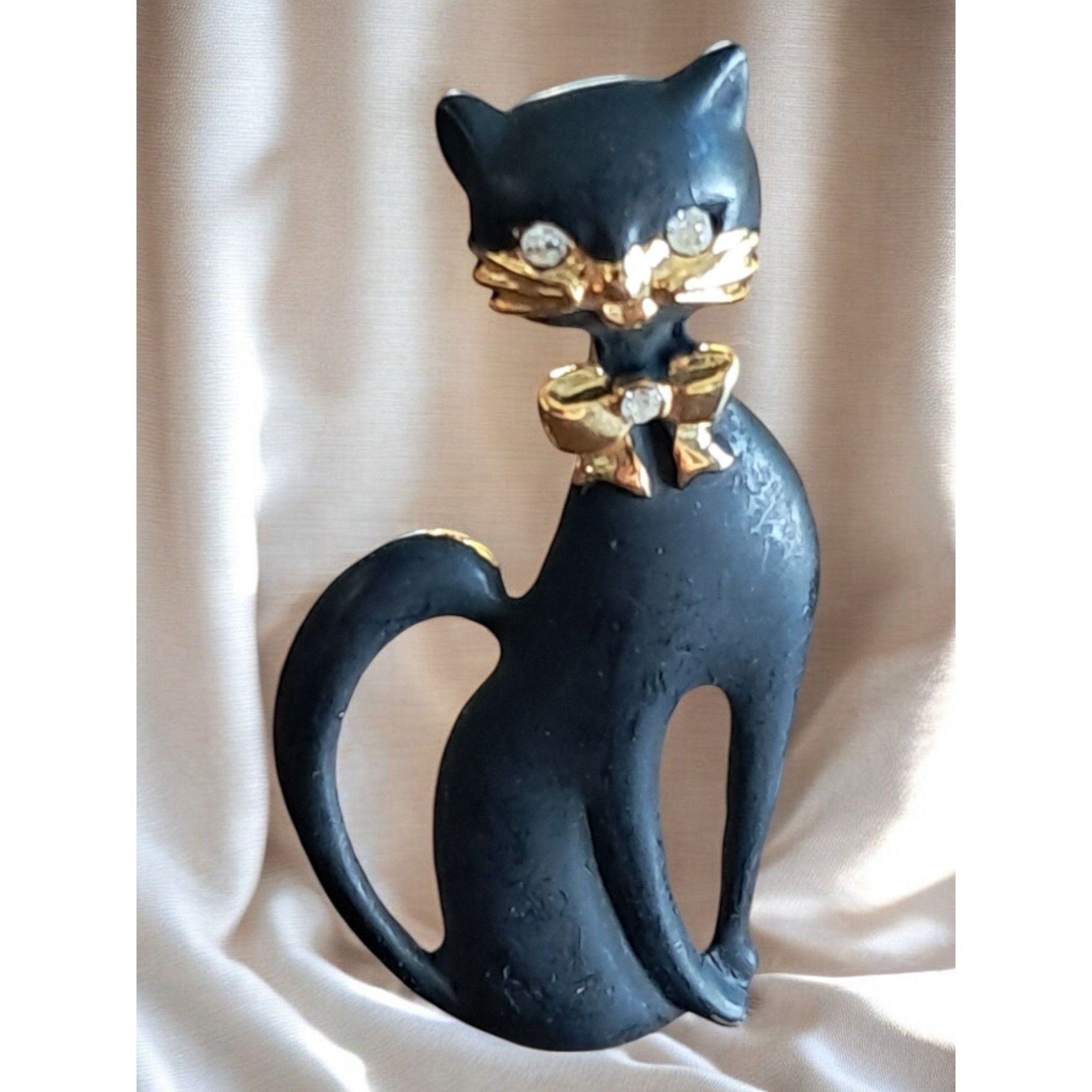 Other Vintage 1970's Black Enamel Cat Brooch Size ONE SIZE - 1 Thumbnail