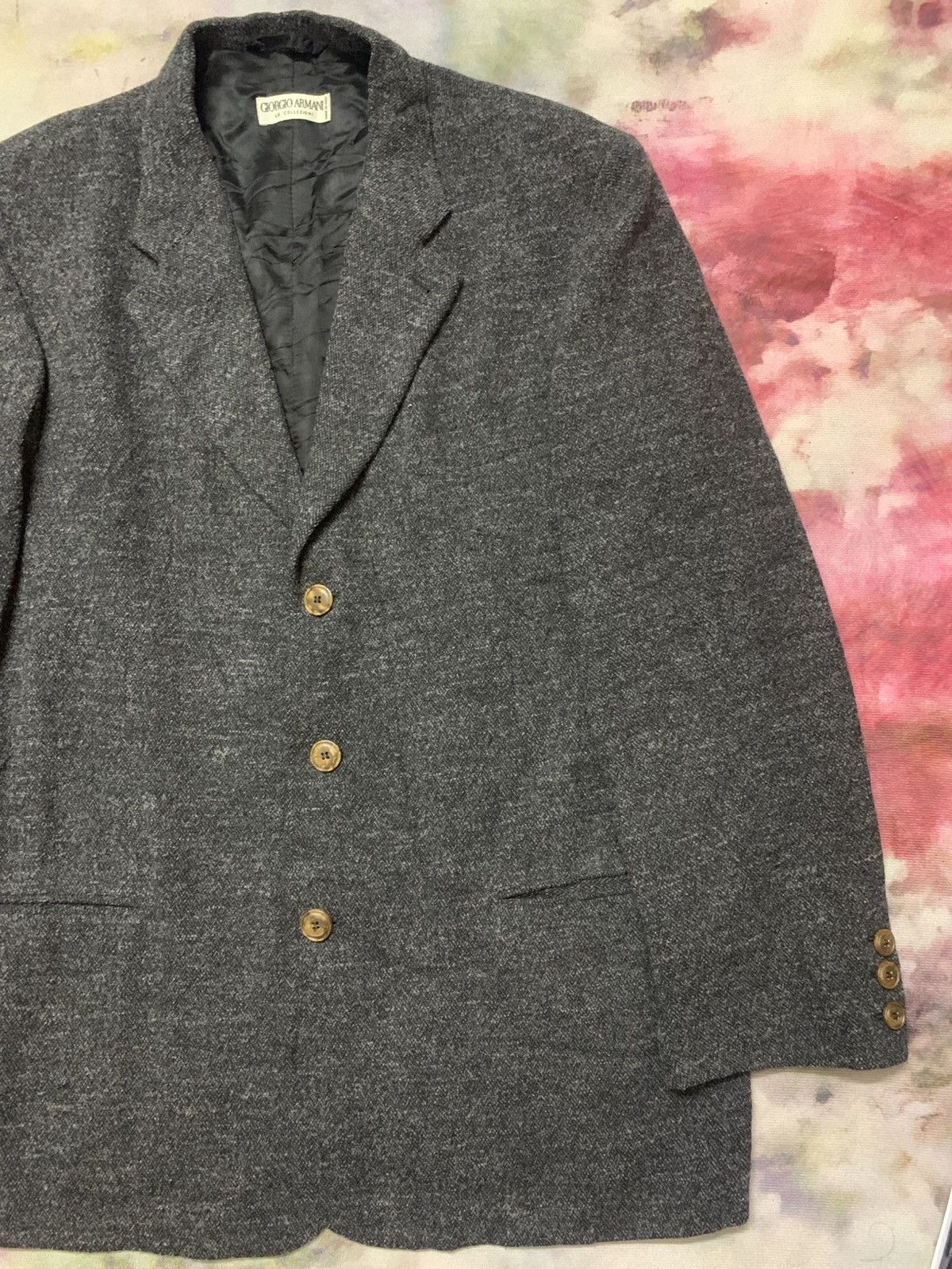 Armani × Giorgio Armani Vintage GIORGIO ARMANI Tweed Wool Coat 23 x 32 Size US L / EU 52-54 / 3 - 4 Thumbnail