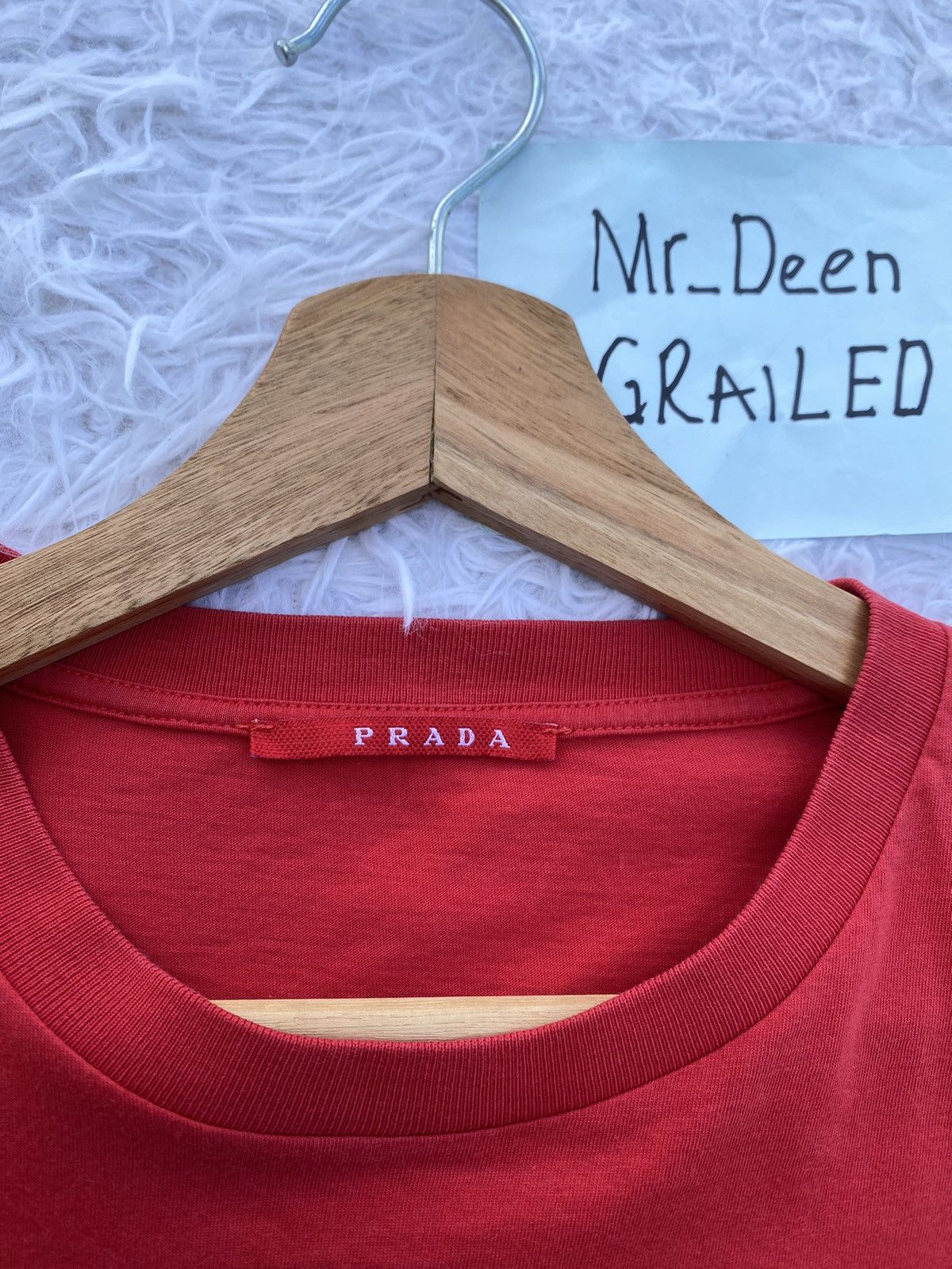 Prada Rare Vintage Prada Small Logo Red Tshirt Size US S / EU 44-46 / 1 - 7 Thumbnail