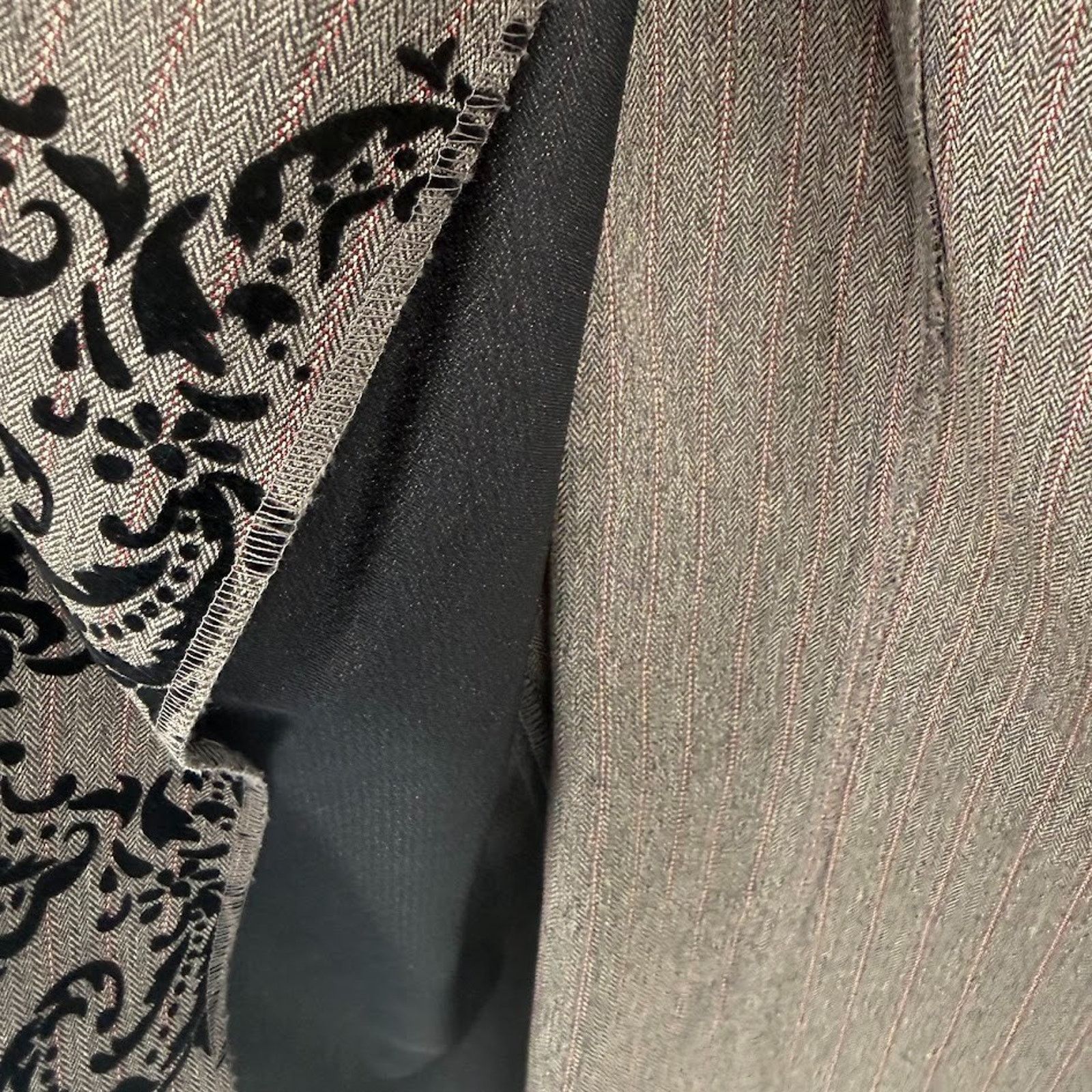 & Other Stories N Touch Blazer Womens SZ 12 Brown Herringbone Velvet Career Size XL / US 12-14 / IT 48-50 - 7 Thumbnail