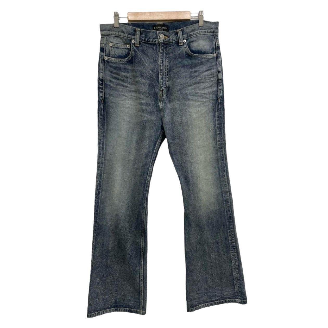 image of Balenciaga Flared Denim in Blue, Men's (Size 32)