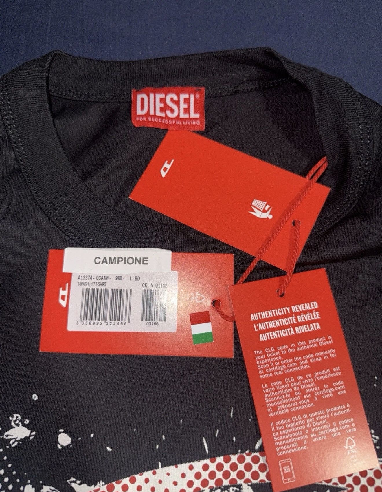 Diesel Diesel T-Wash-L17 T-Shirt With Graphic Print L Size US L / EU 52-54 / 3 - 3 Thumbnail