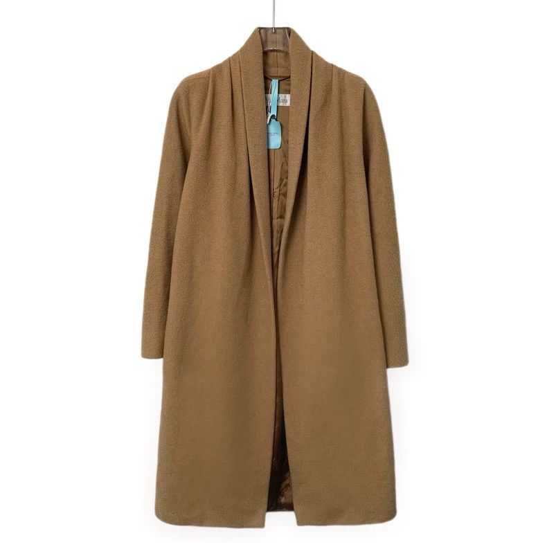 Max Mara Max Mara Long Sleeve Belted Coat in Dark Brown Camel Hair Size XXS / US 00 / IT 34 - 1 Thumbnail