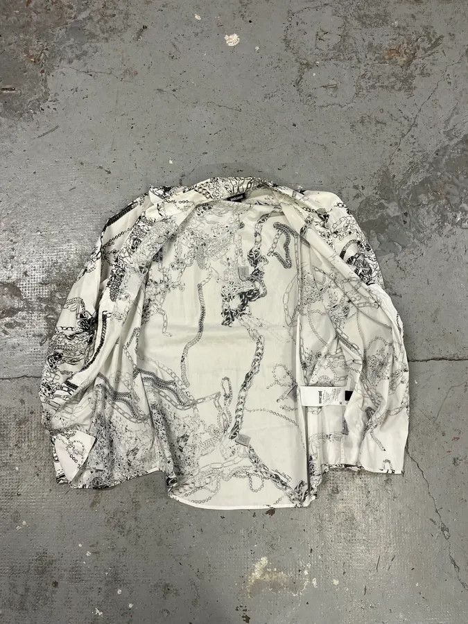 Just Cavalli AW2019 Cavalli White Chain Linked Mafia Shirt Size US S / EU 44-46 / 1 - 7 Thumbnail